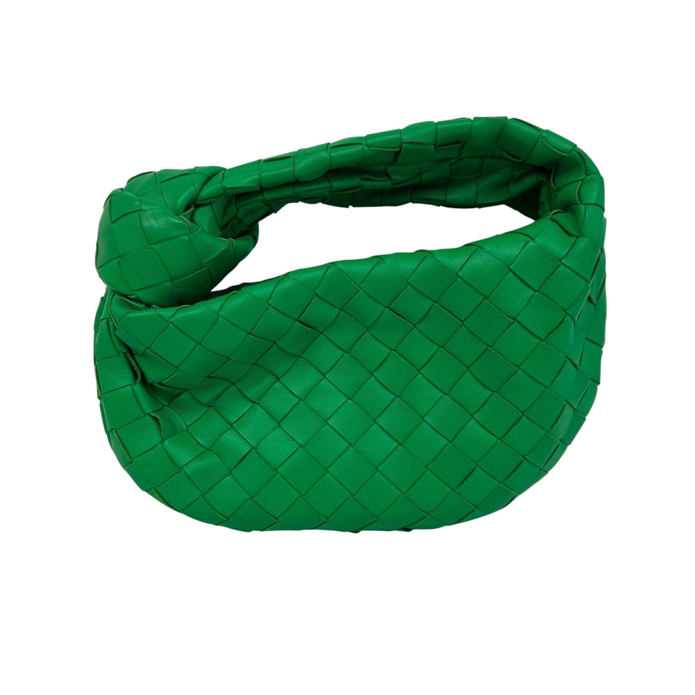 Parakeet Green Intrecciato Woven Nappa Leather Mini Jodie Bag