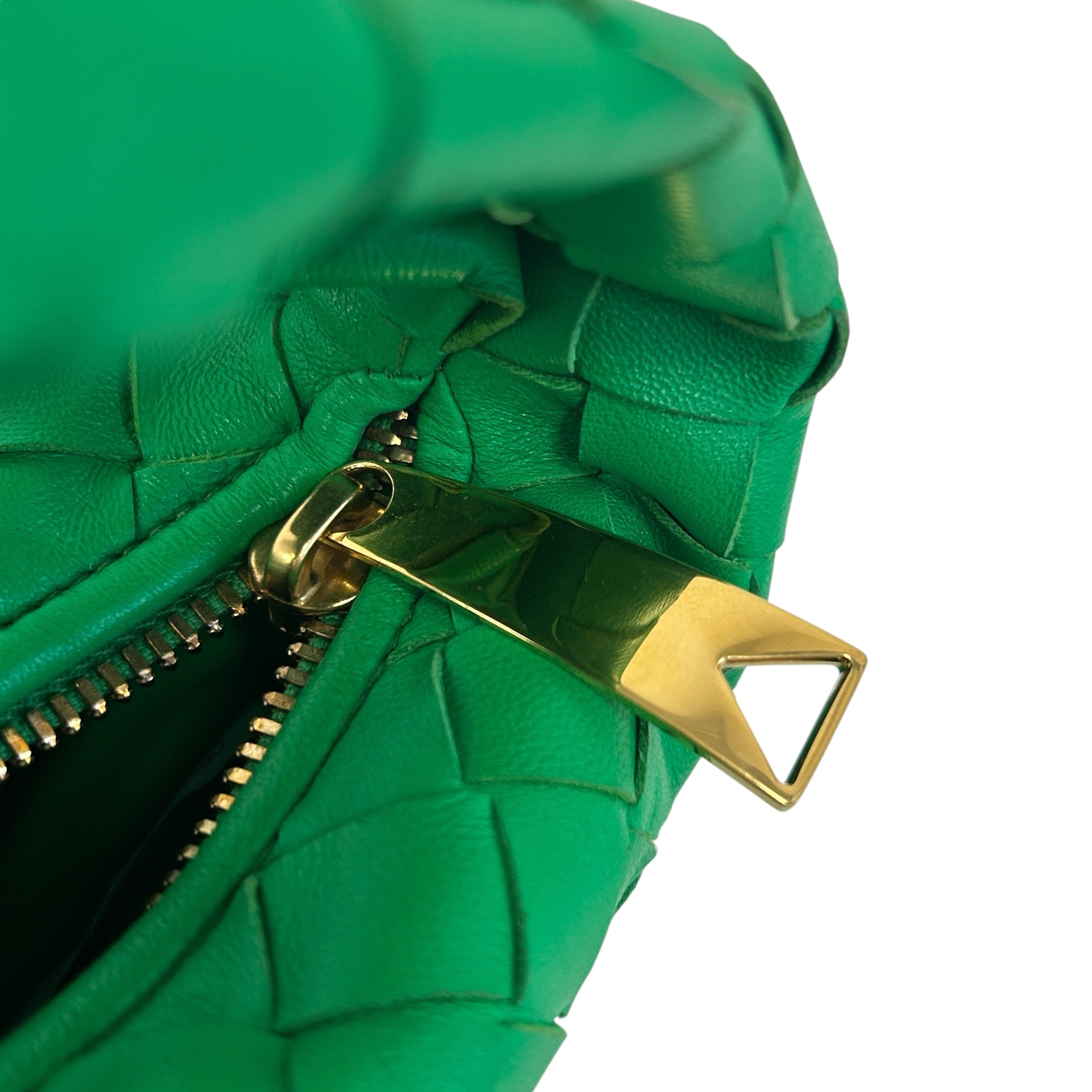 Parakeet Green Intrecciato Woven Nappa Leather Mini Jodie Bag