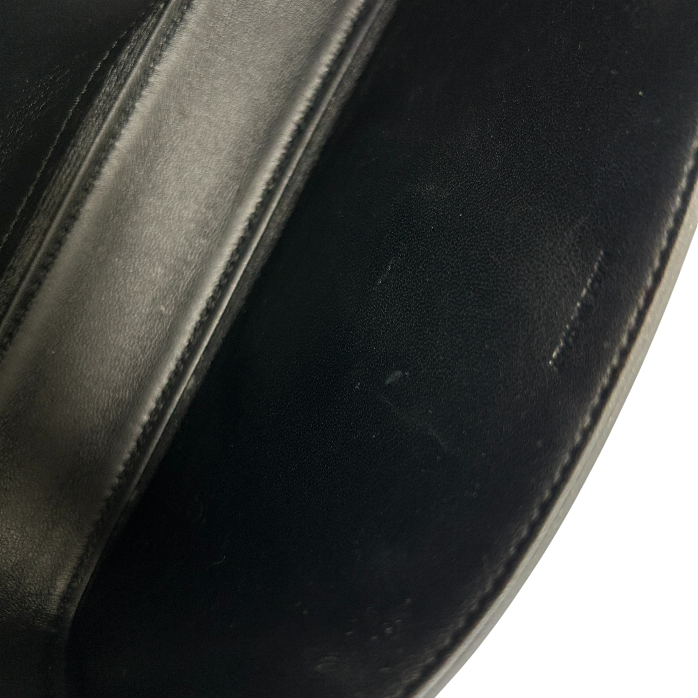 Black Shiny Calfskin Leather Claude Triomphe Shoulder Bag w/GHW