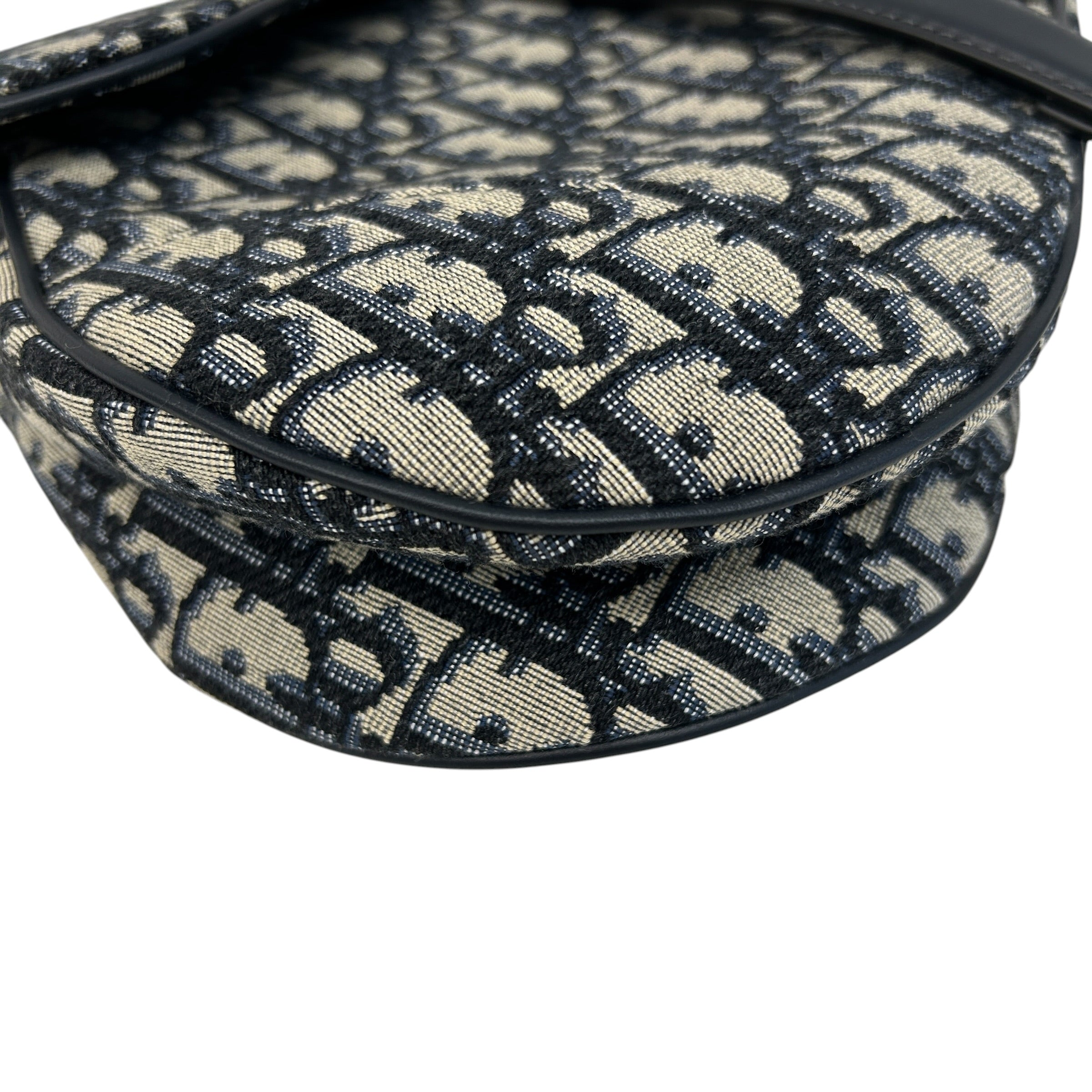 Blue Oblique Canvas Dior Saddle Bag w/GHW