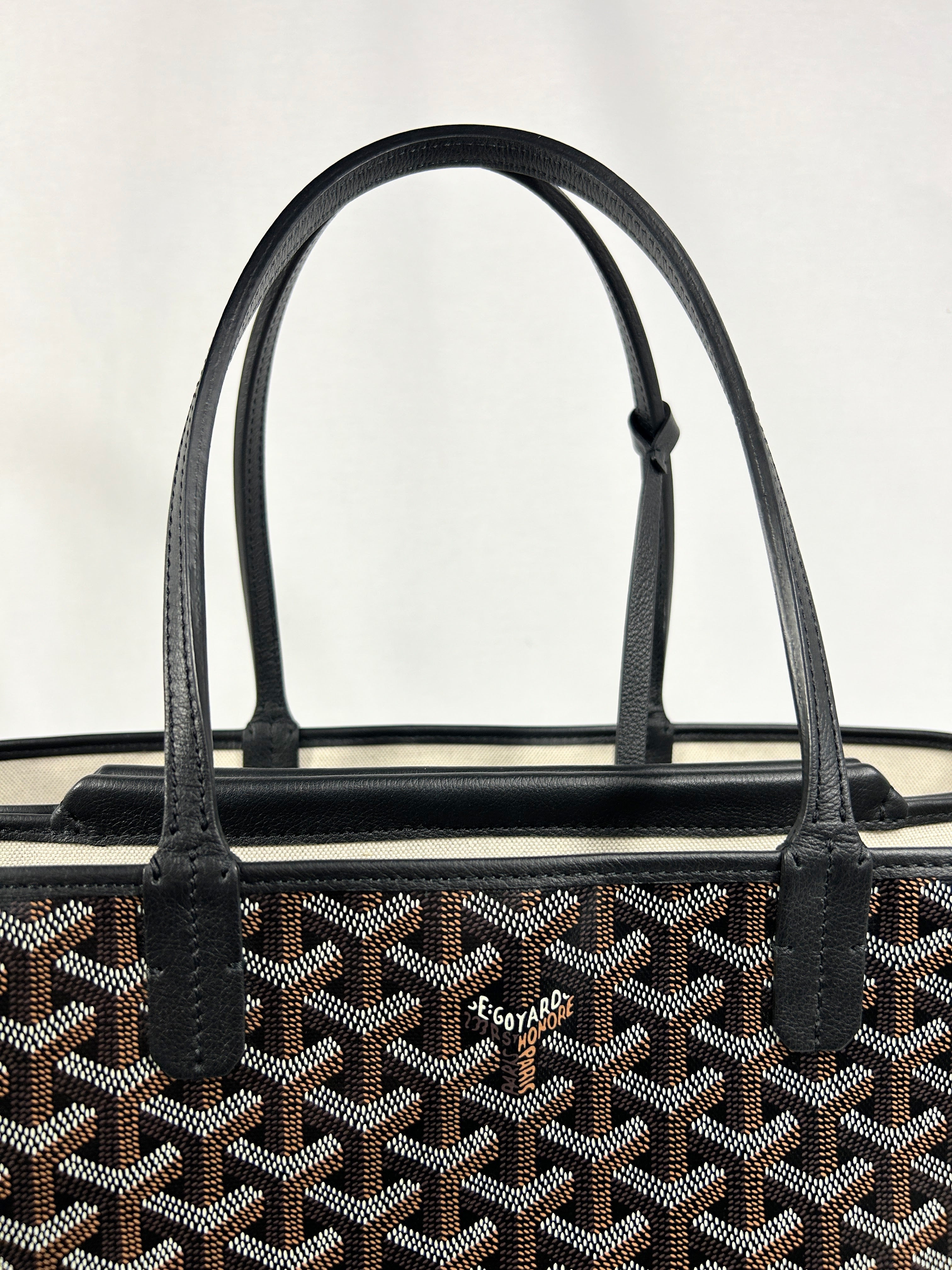 Black/Tan Goyardine Coated Canvas and Chevroches Calfskin Leather Isabelle PM Tote Bag w/SHW