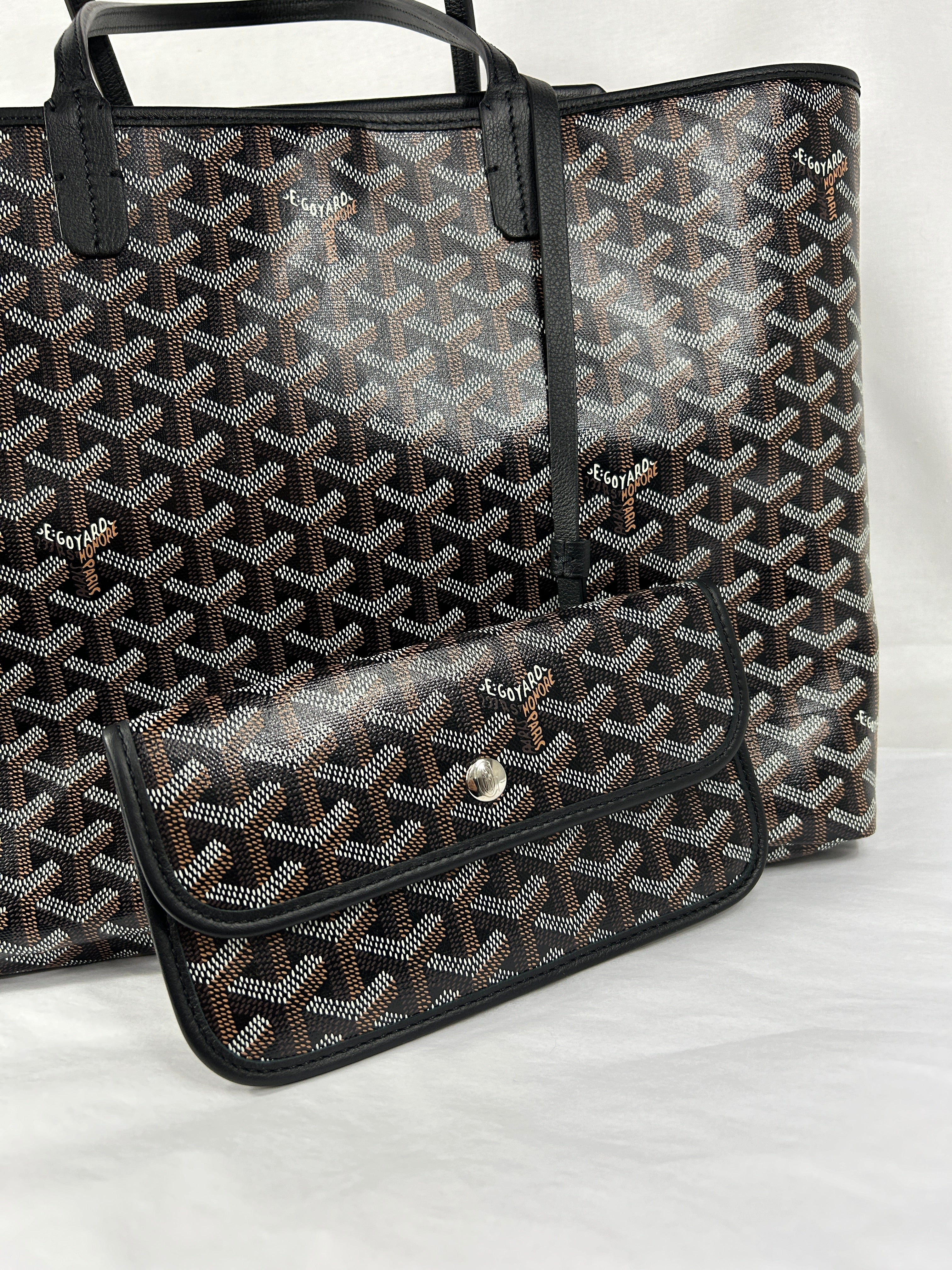 Black/Tan Goyardine Coated Canvas and Chevroches Calfskin Leather Isabelle PM Tote Bag w/SHW