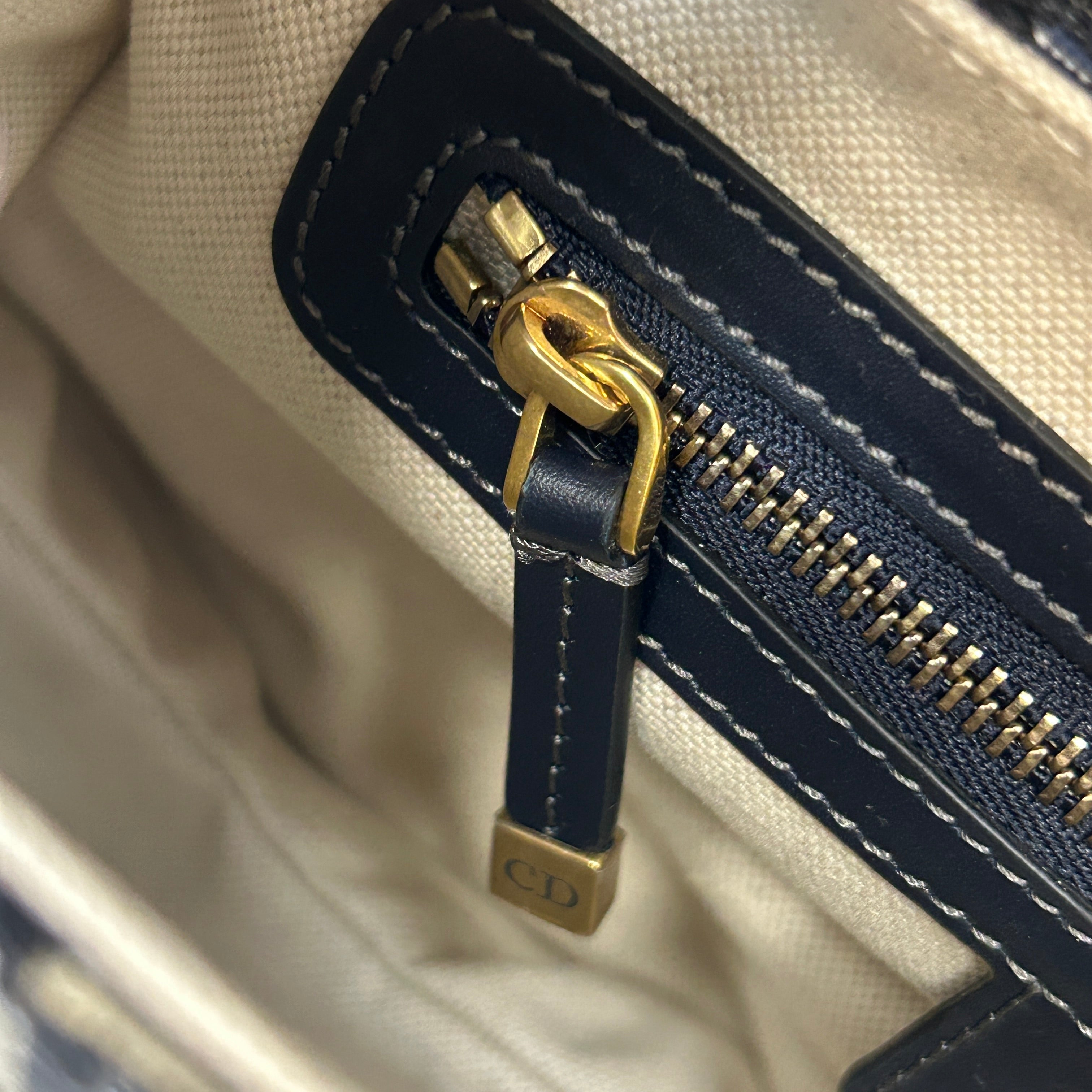Blue Oblique Canvas Dior Saddle Bag w/GHW