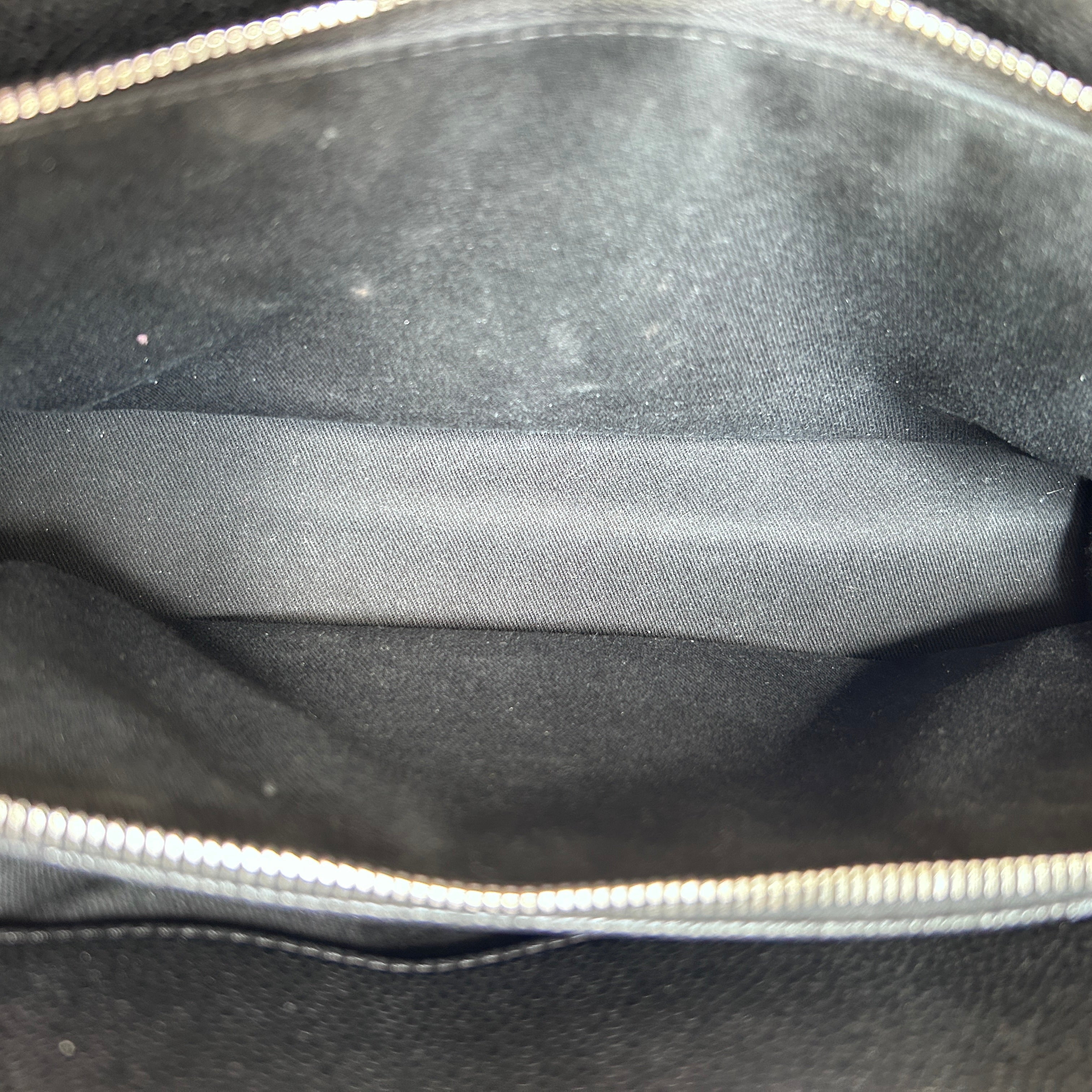 Black Quilted Caviar Leather Timeless CC Soft Shopping Tote Bag