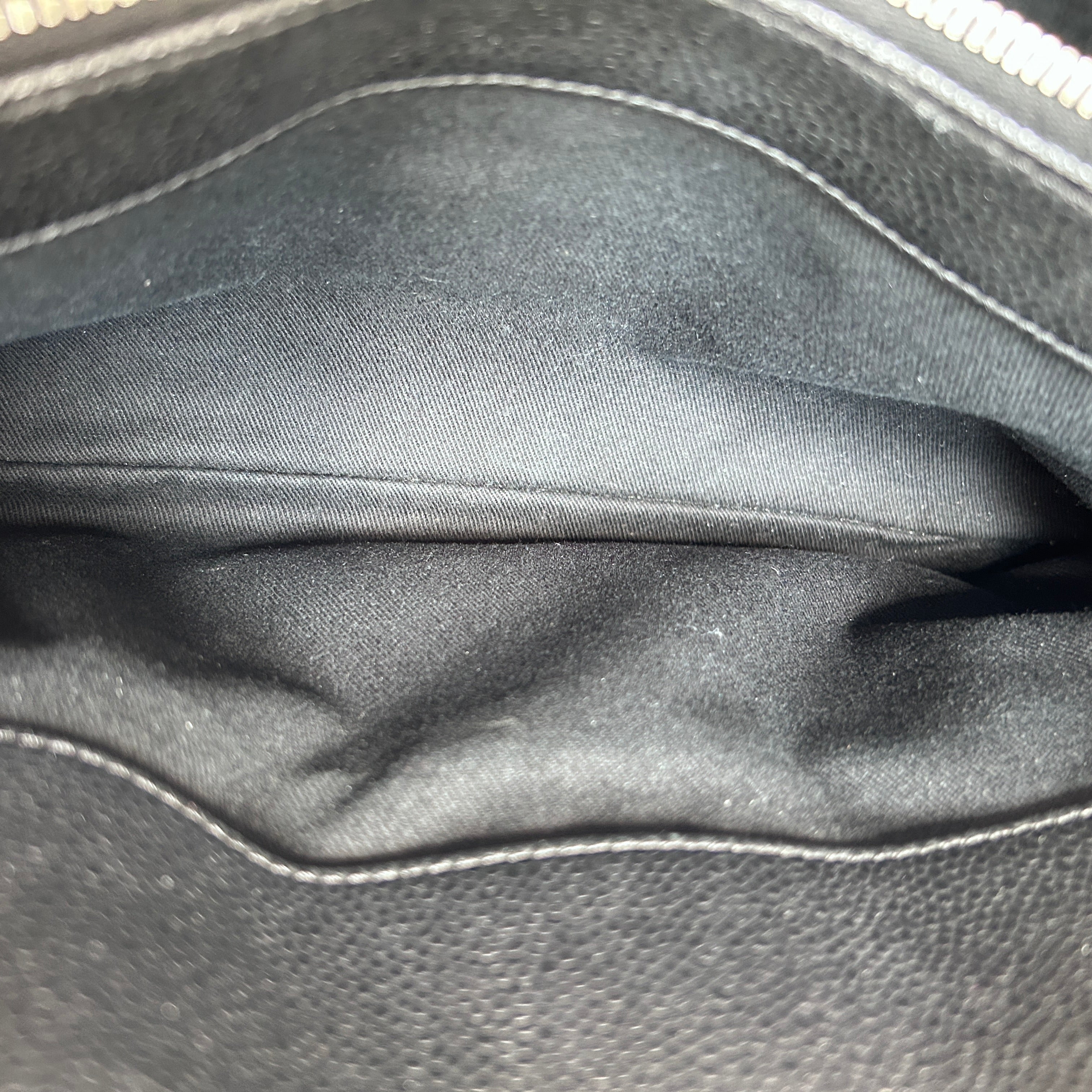 Black Quilted Caviar Leather Timeless CC Soft Shopping Tote Bag