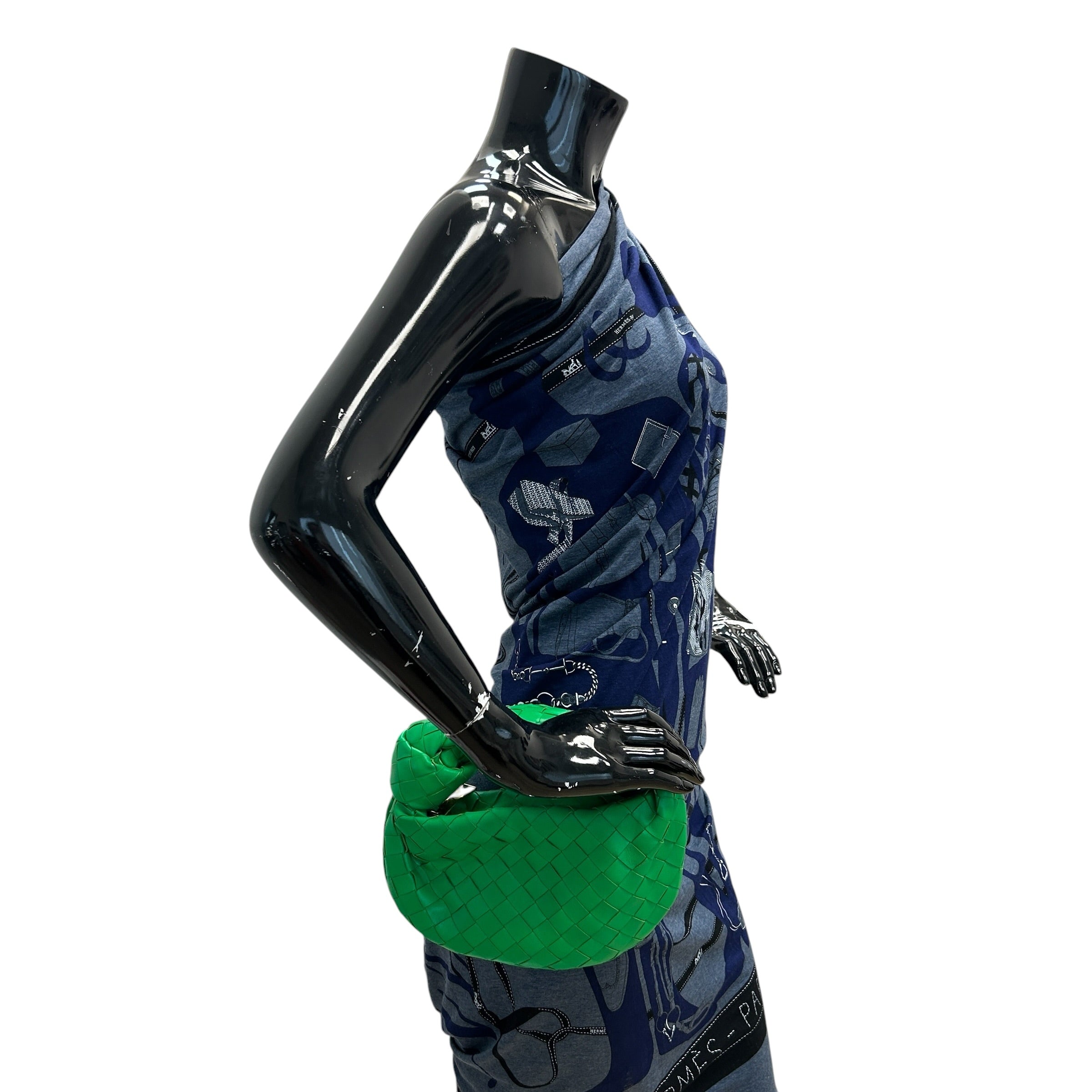 Parakeet Green Intrecciato Woven Nappa Leather Mini Jodie Bag