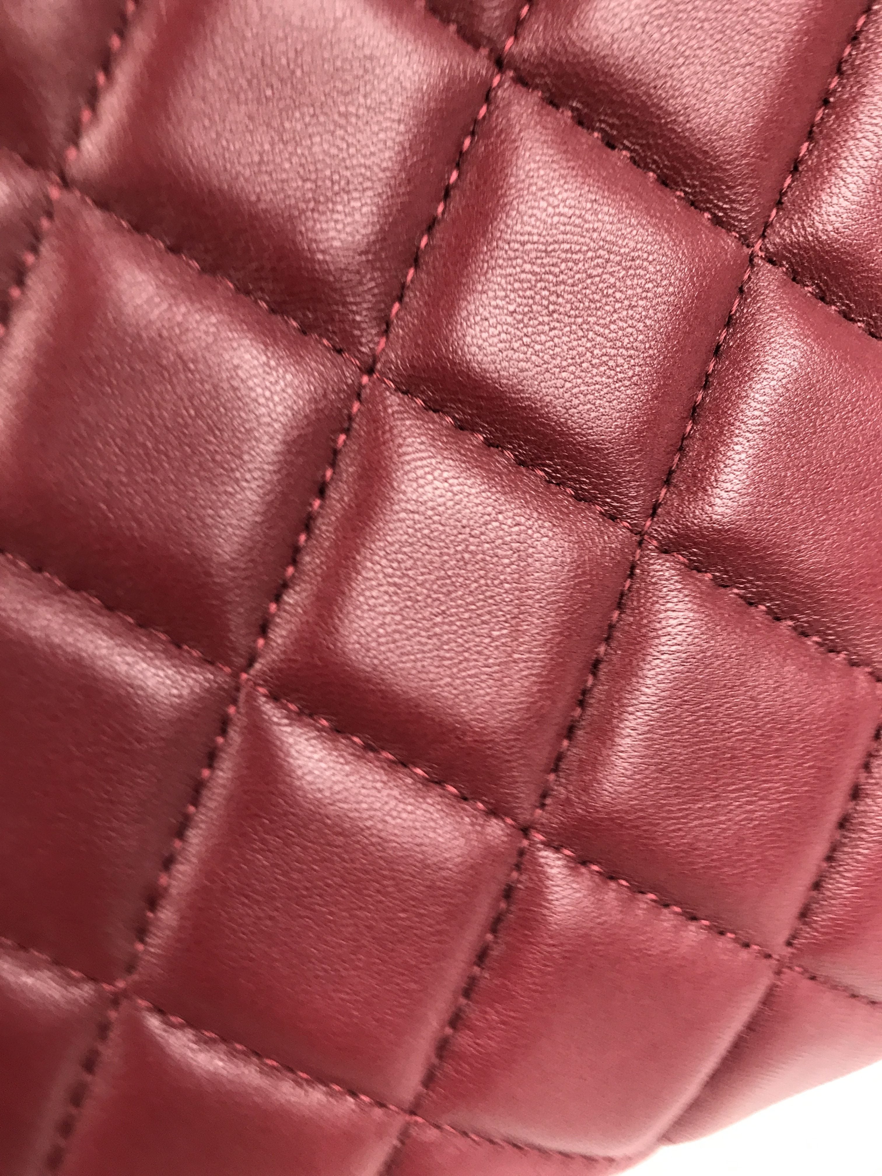 Red Quilted Lambskin CC Clutch W/SHW