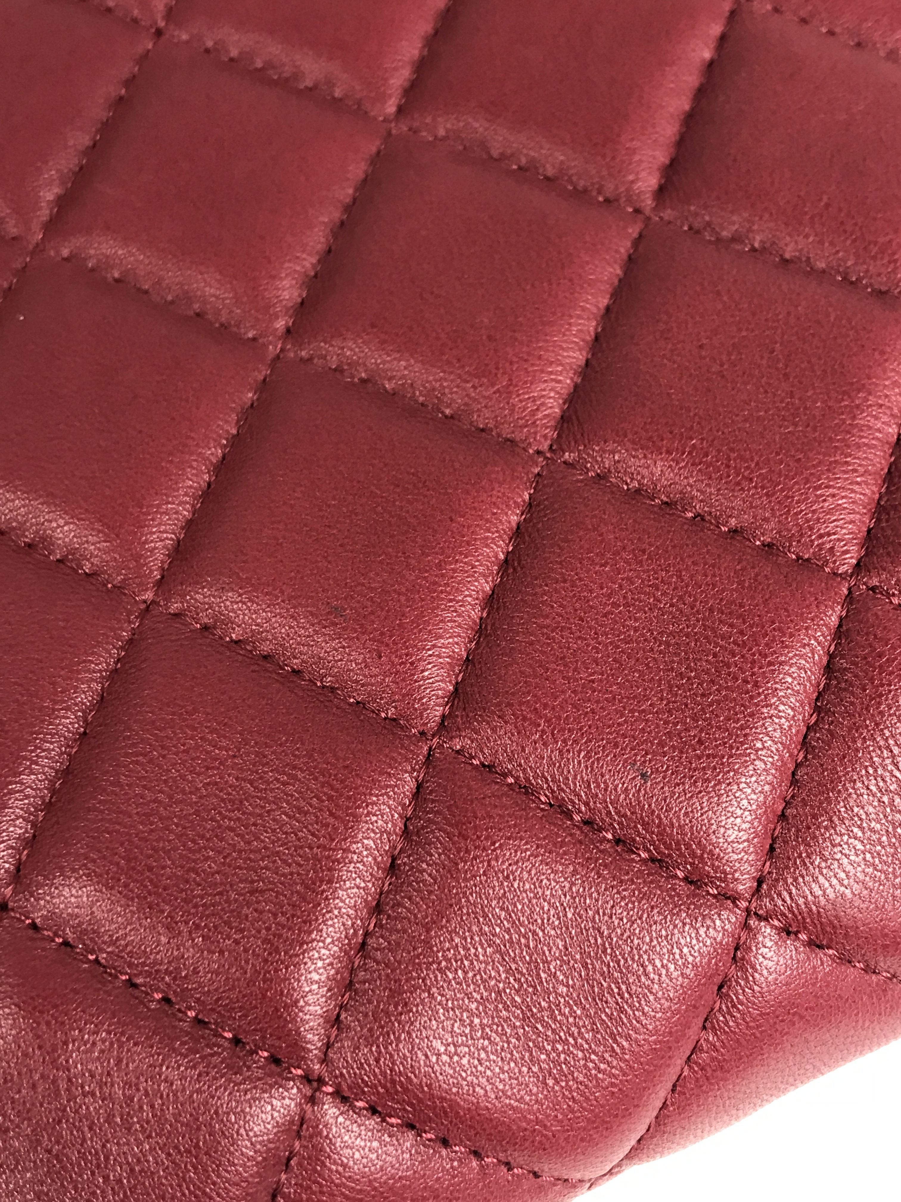 Red Quilted Lambskin CC Clutch W/SHW