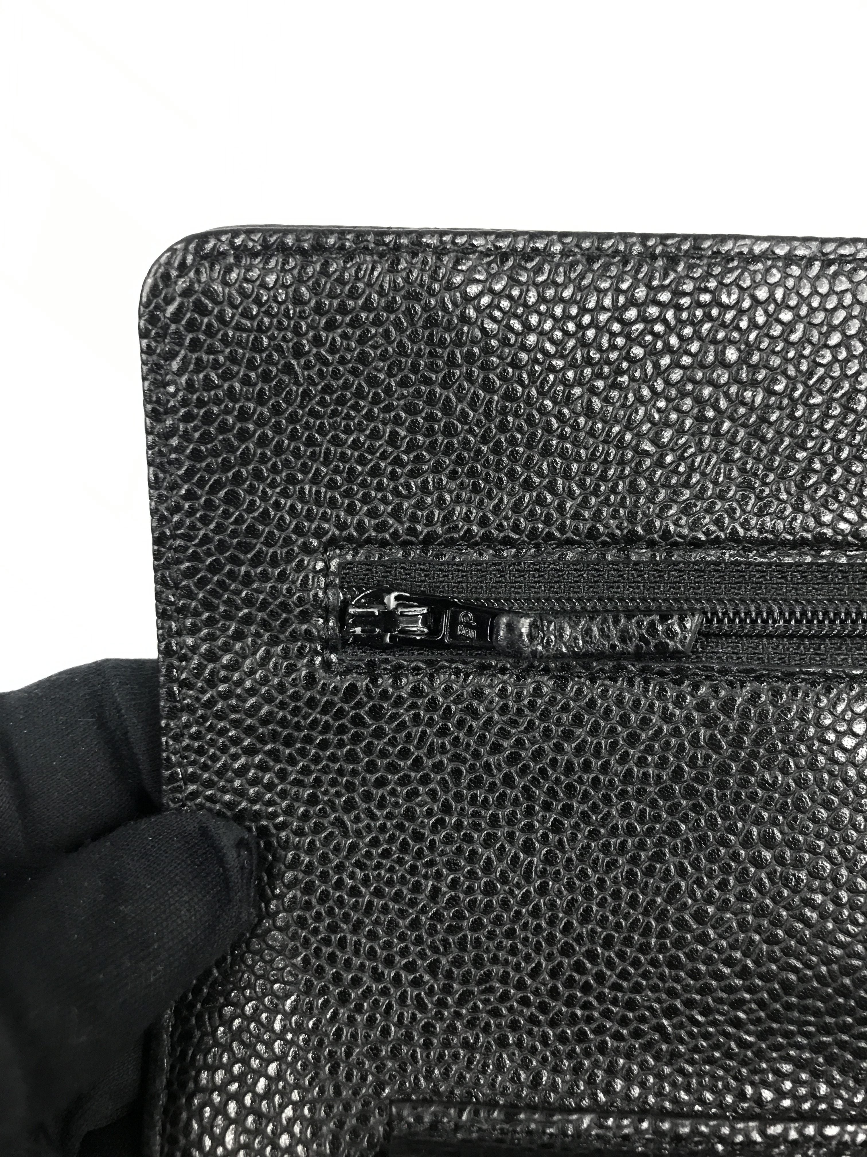 Black Caviar Quilted Wallet On Chain W/GHW