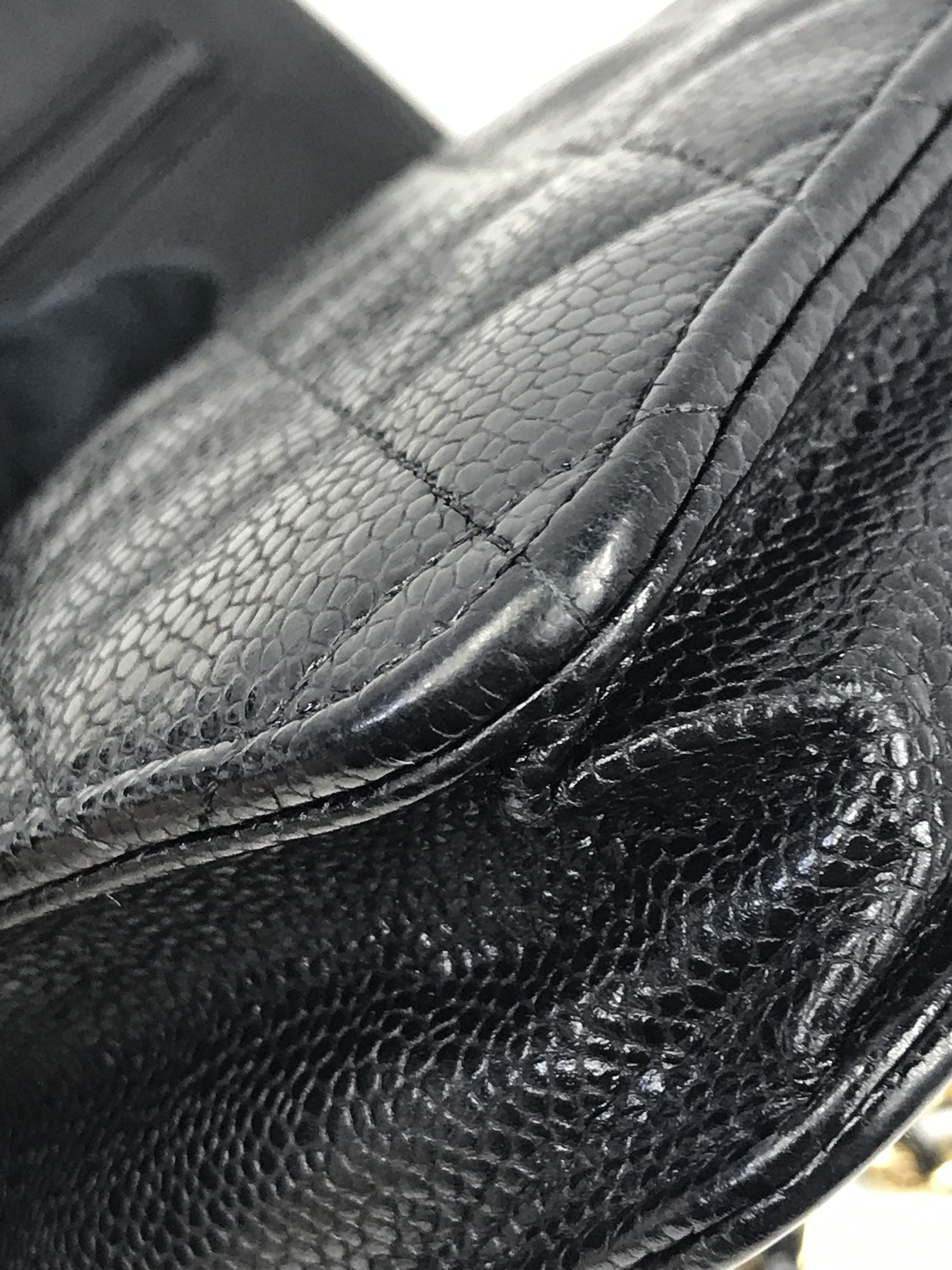 Black Caviar Quilted Wallet On Chain W/GHW
