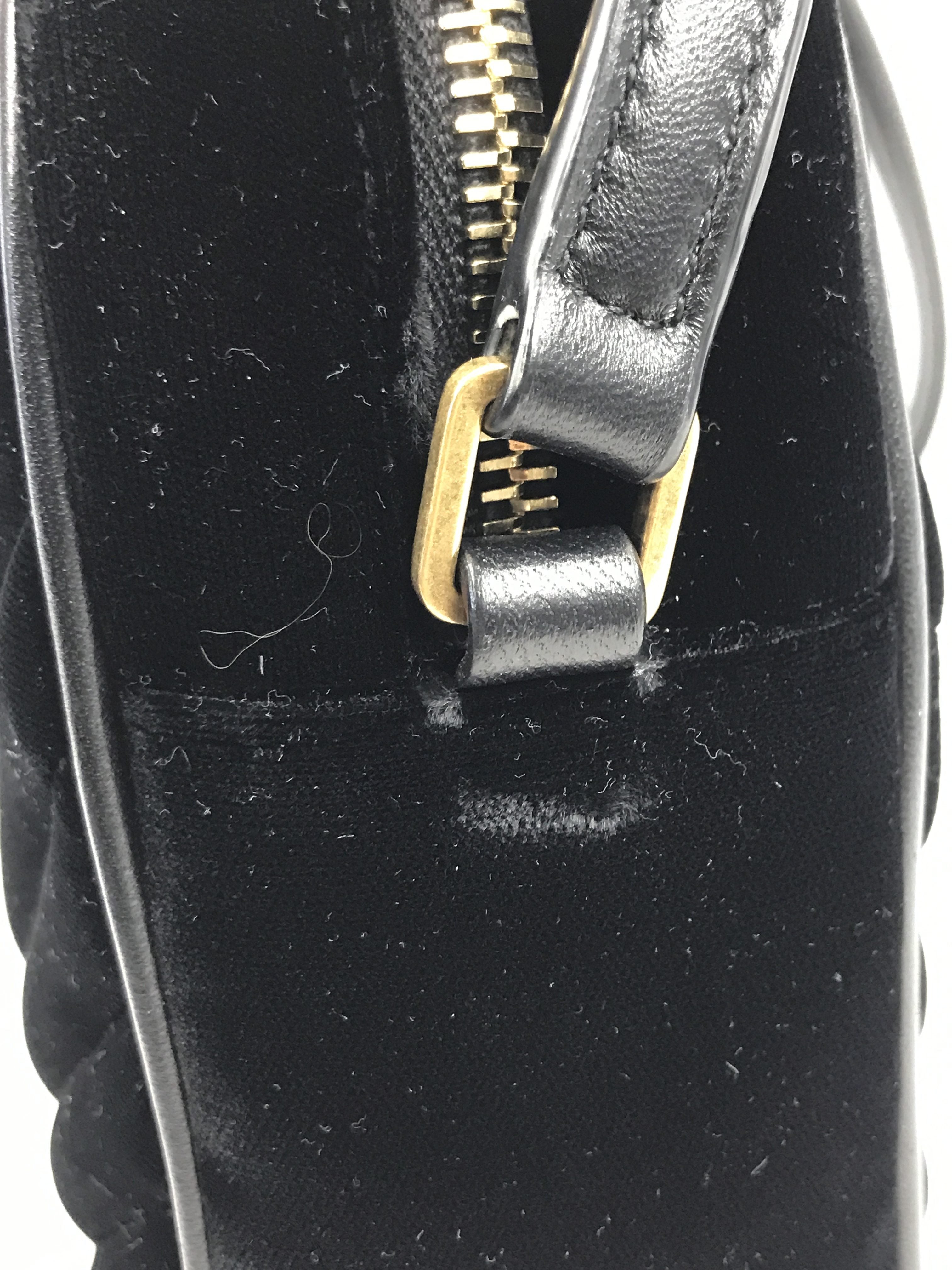Black Medium Lou YSL Velvet Camera Bag w/AGHW