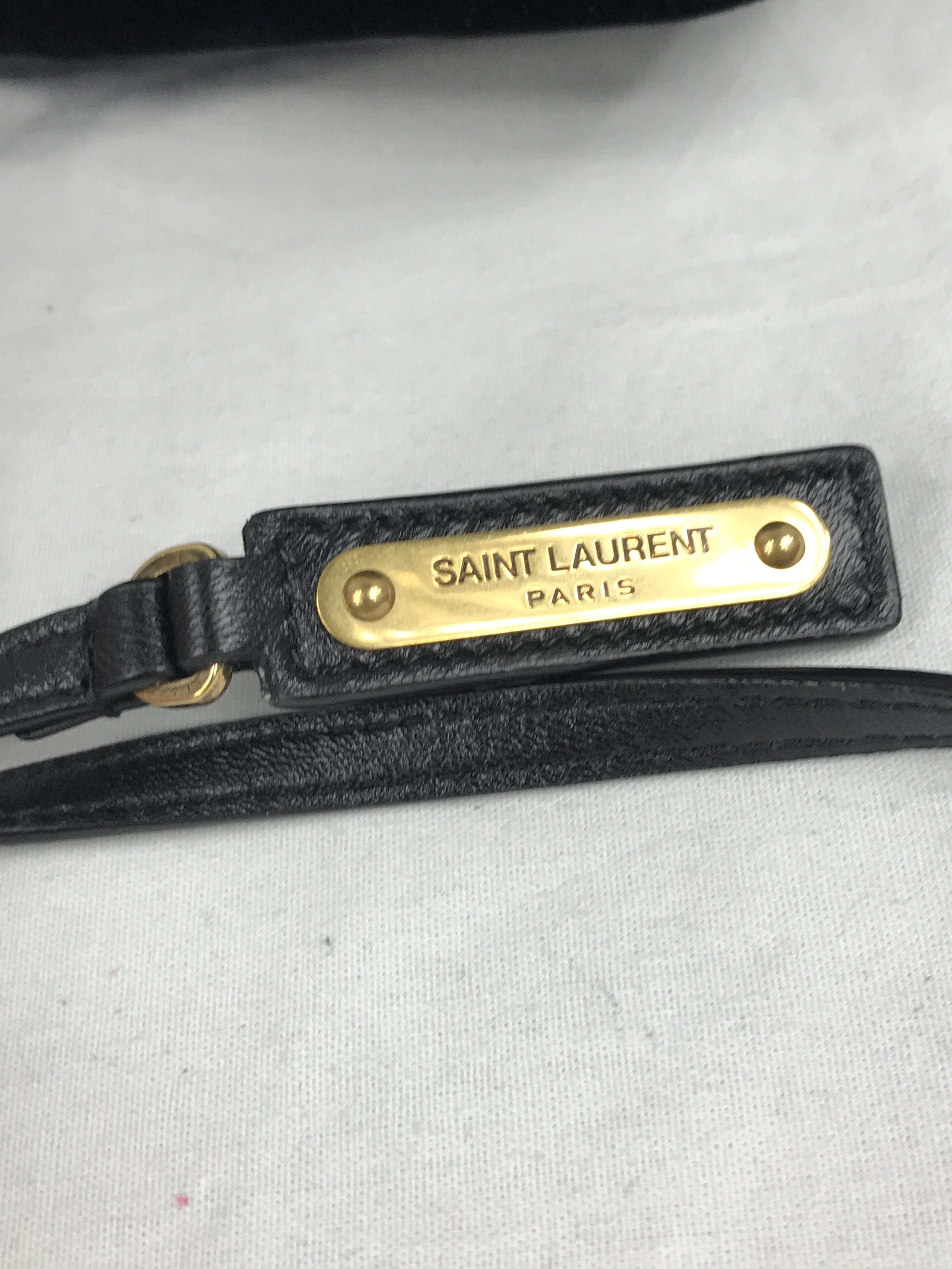 Black Medium Lou YSL Velvet Camera Bag w/AGHW