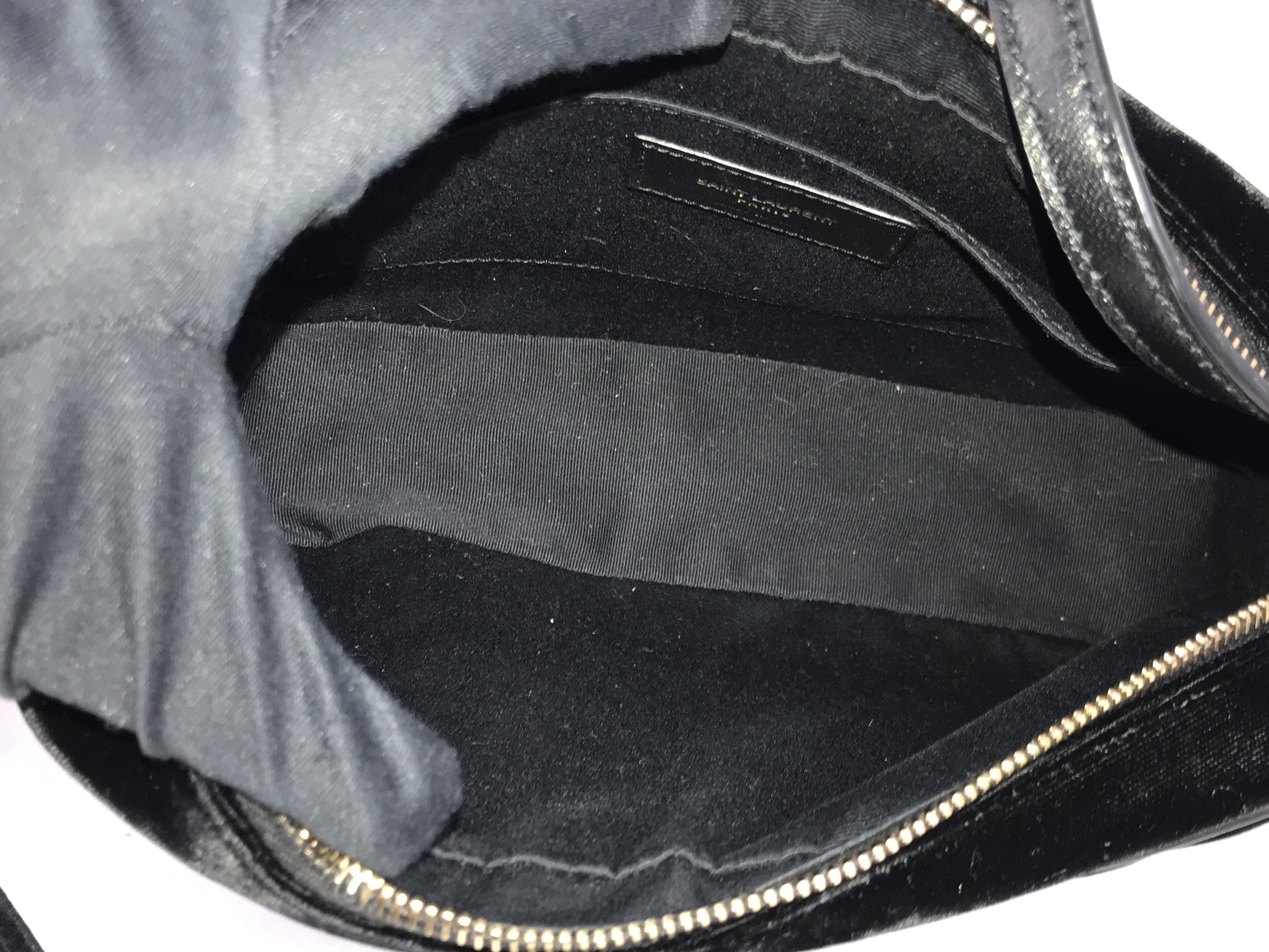 Black Medium Lou YSL Velvet Camera Bag w/AGHW