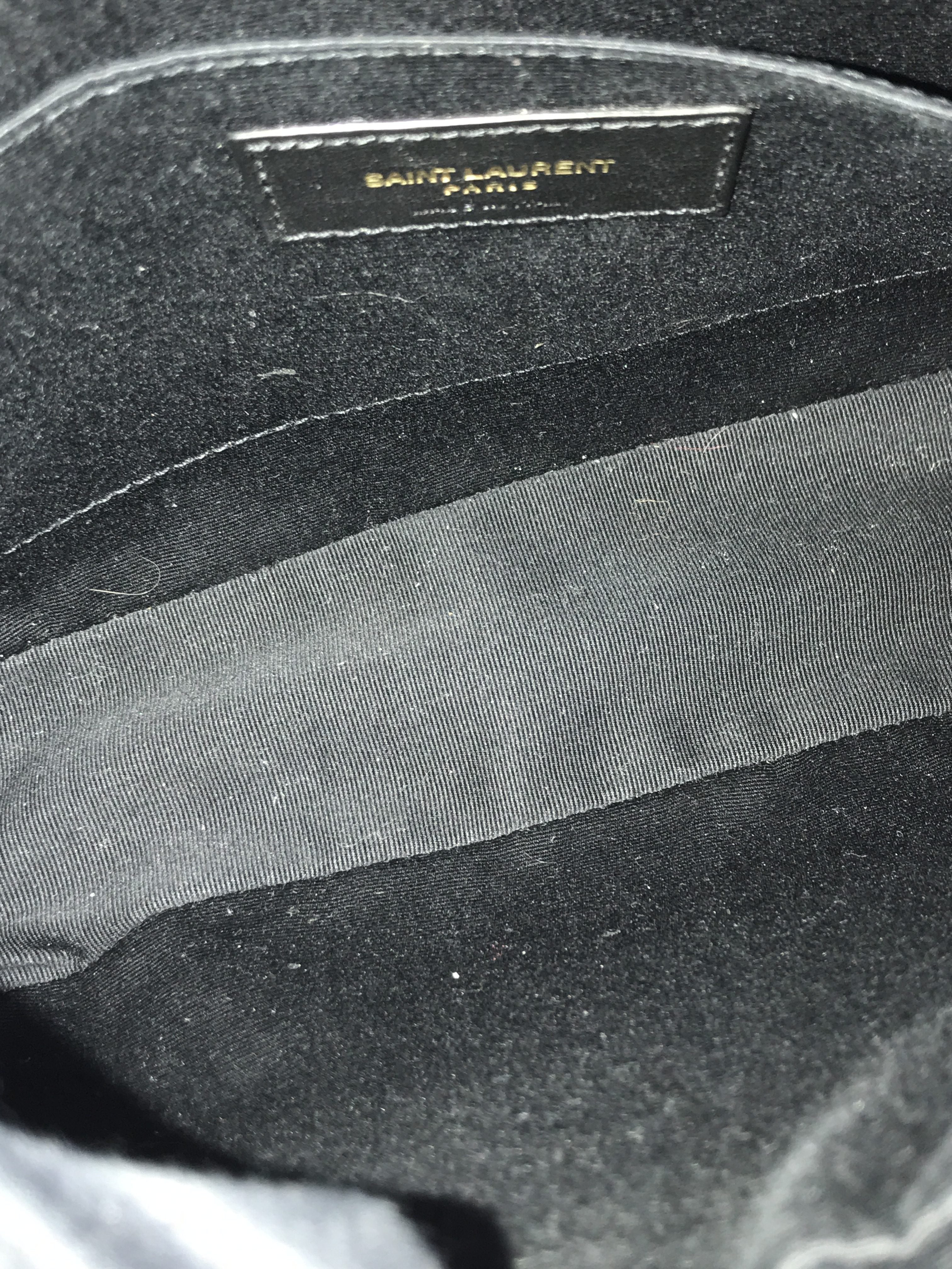 Black Medium Lou YSL Velvet Camera Bag w/AGHW