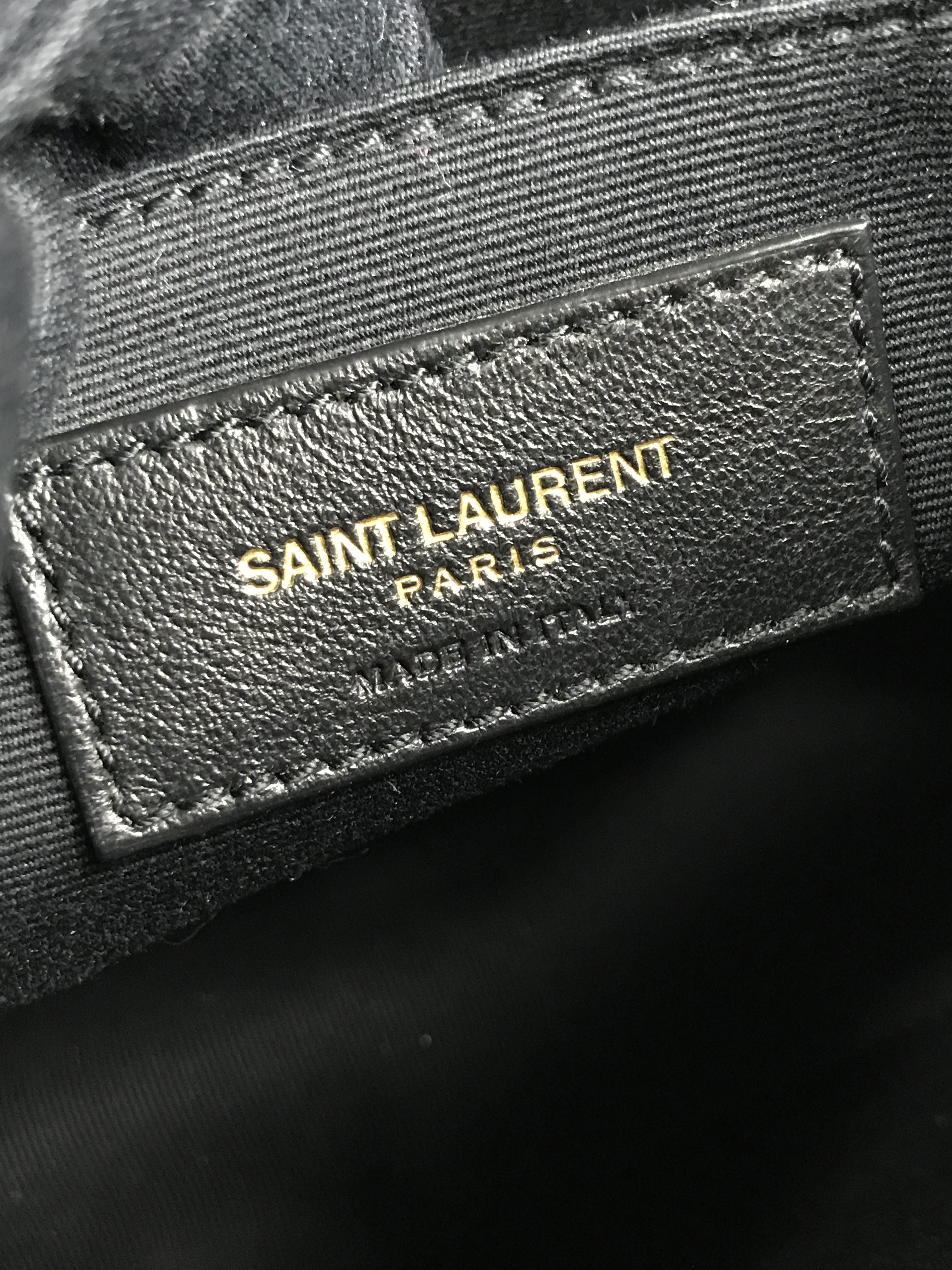 Black Medium Lou YSL Velvet Camera Bag w/AGHW