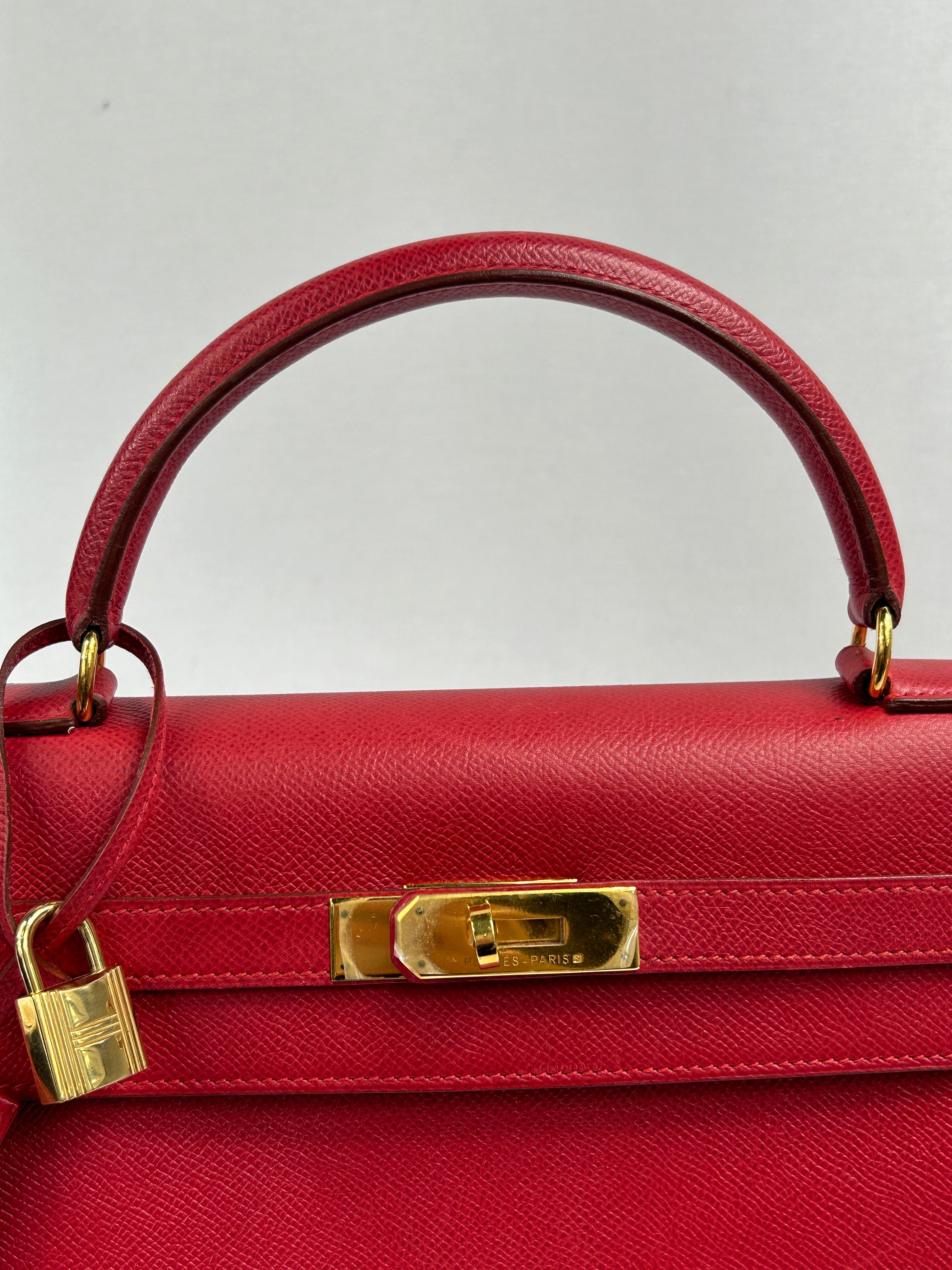 Hermes Rouge Epsom Kelly 32 w/GHW