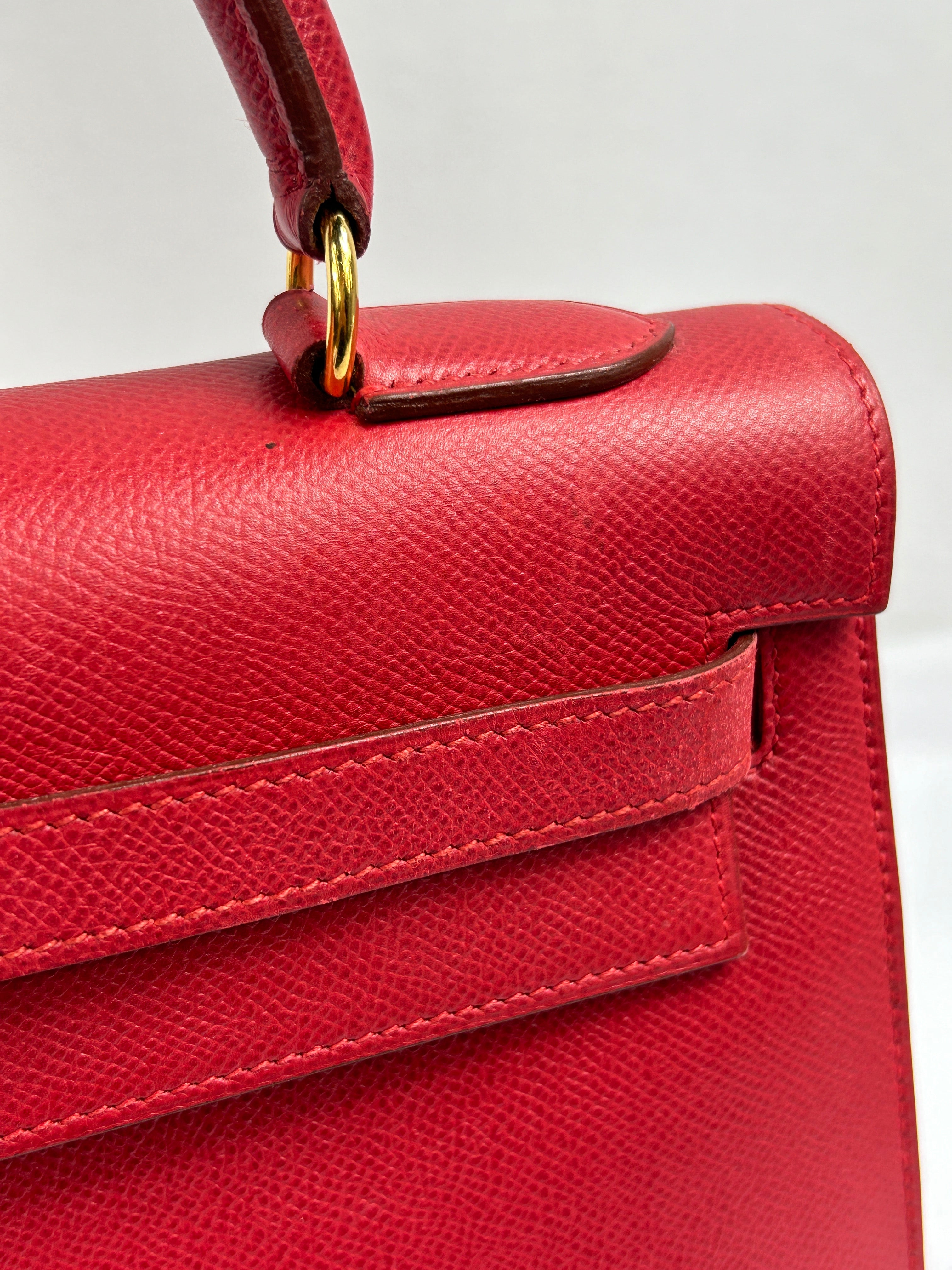Hermes Rouge Epsom Kelly 32 w/GHW