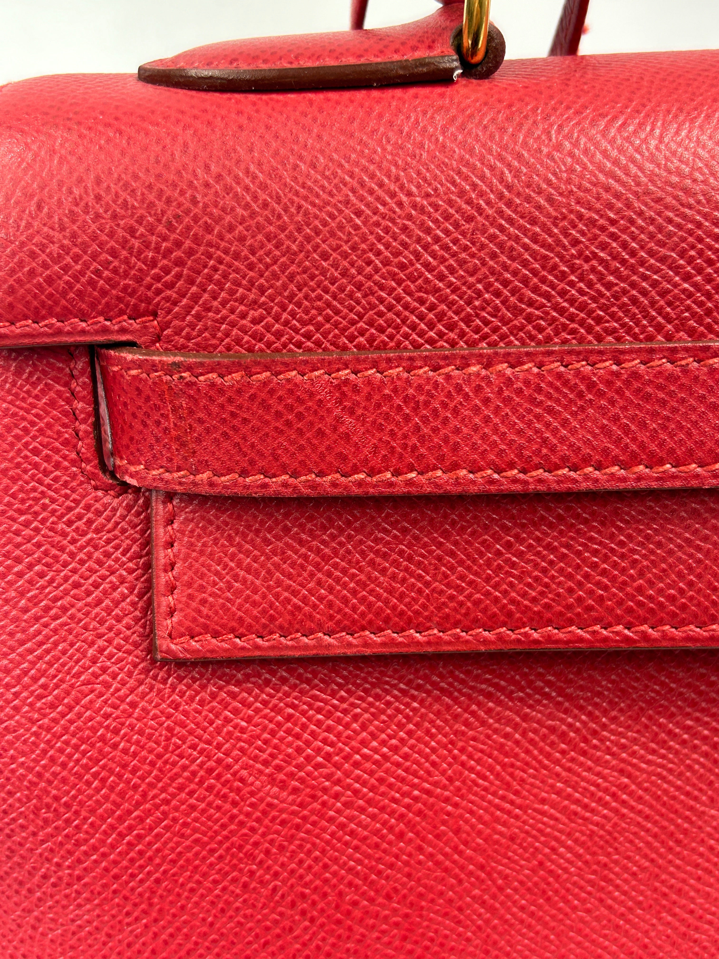 Hermes Rouge Epsom Kelly 32 w/GHW