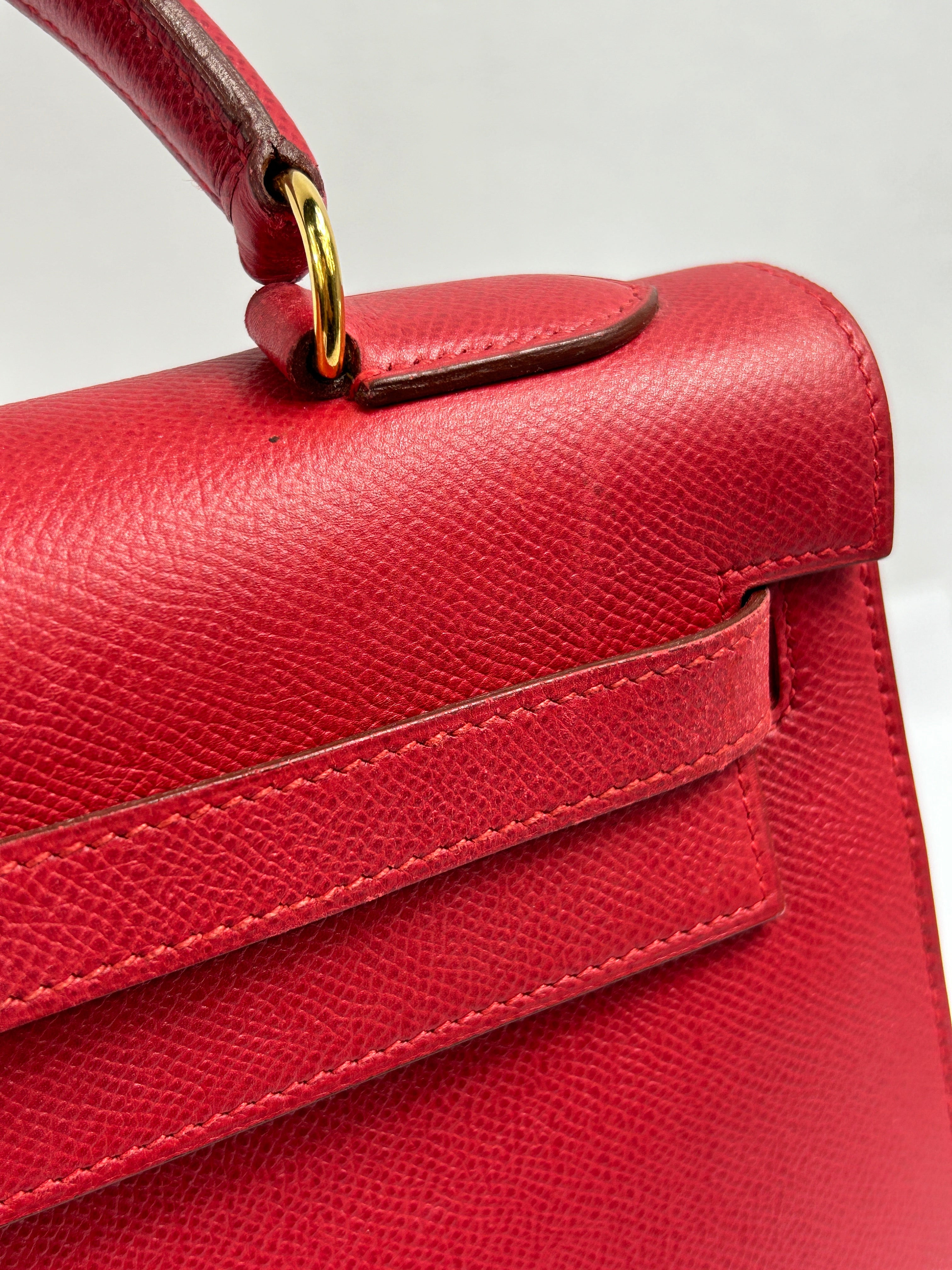 Hermes Rouge Epsom Kelly 32 w/GHW