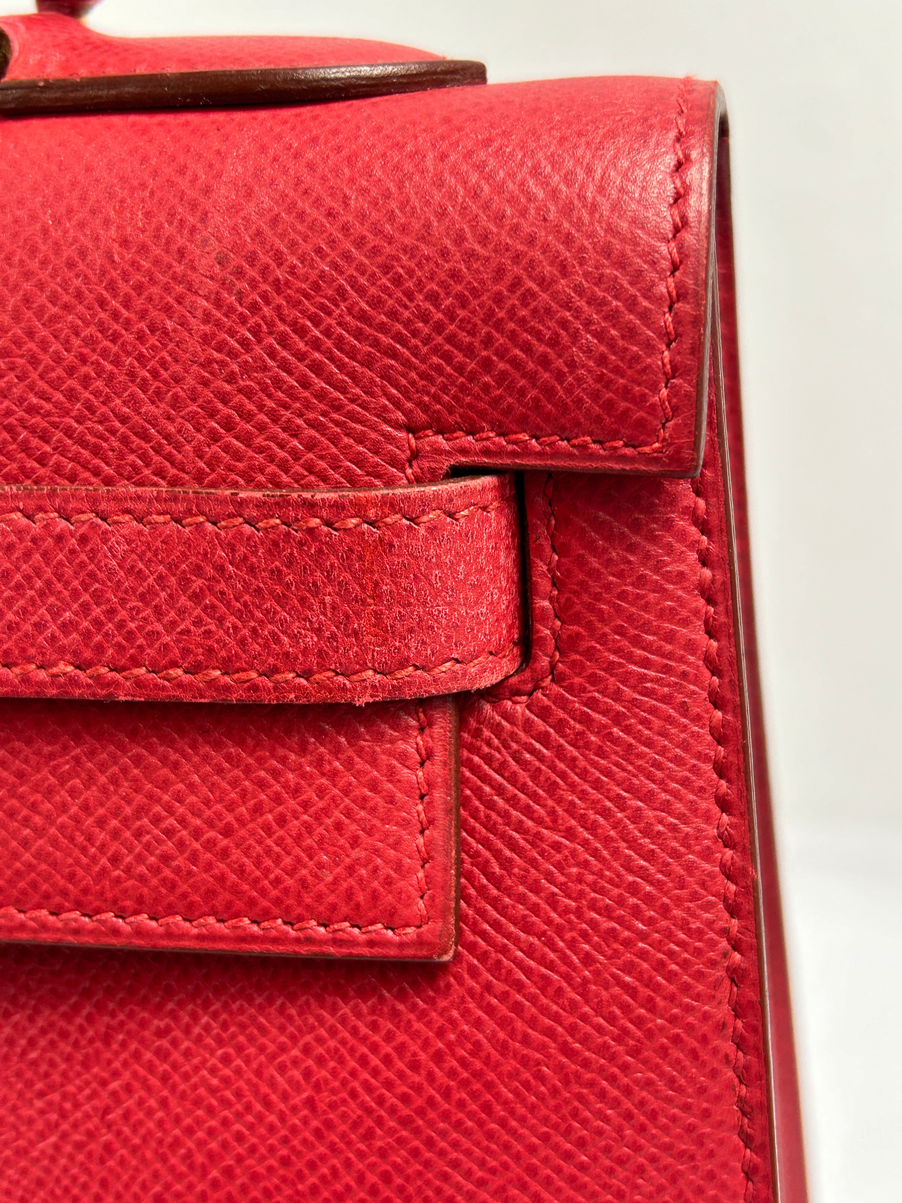 Hermes Rouge Epsom Kelly 32 w/GHW