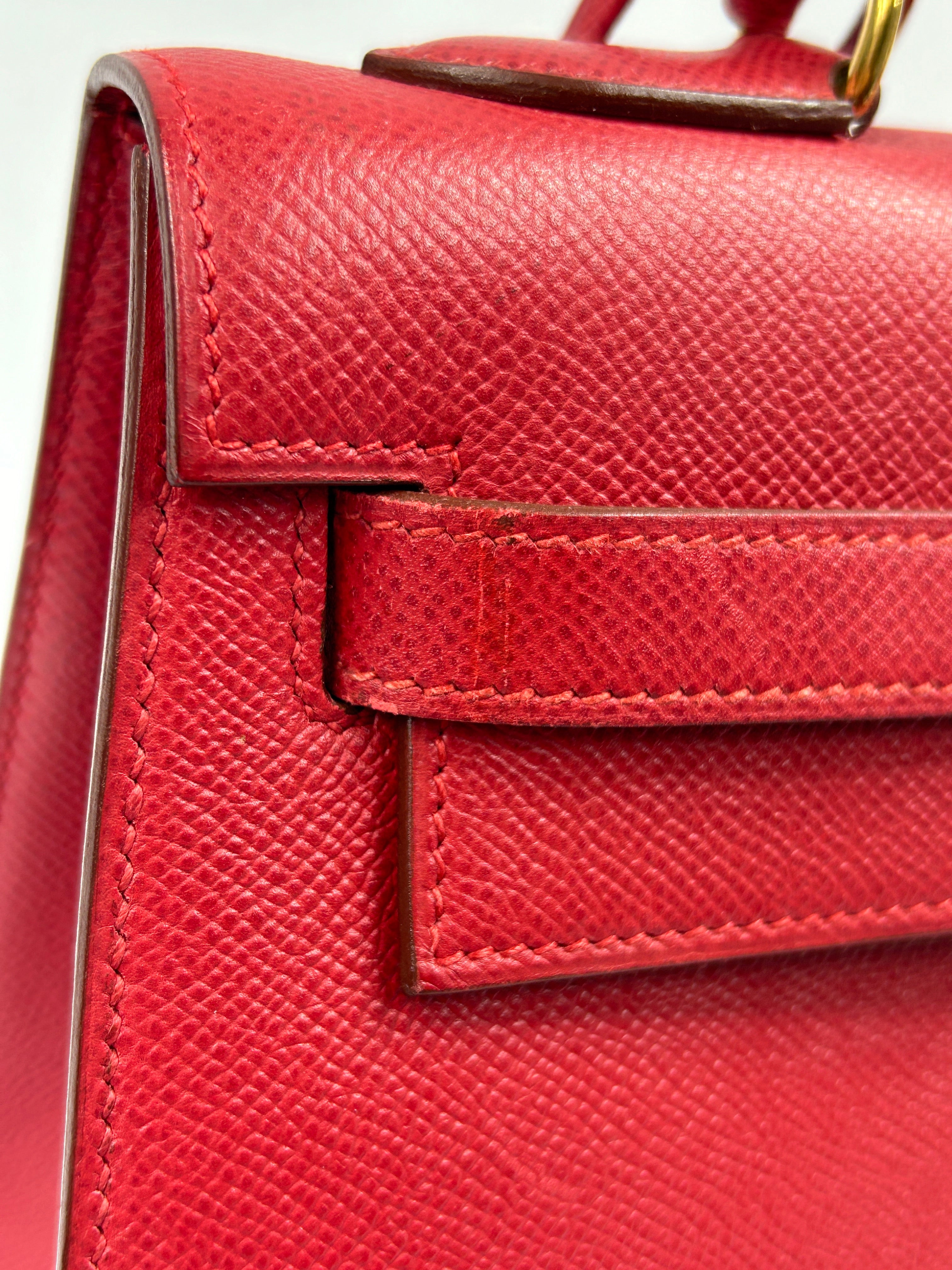 Hermes Rouge Epsom Kelly 32 w/GHW