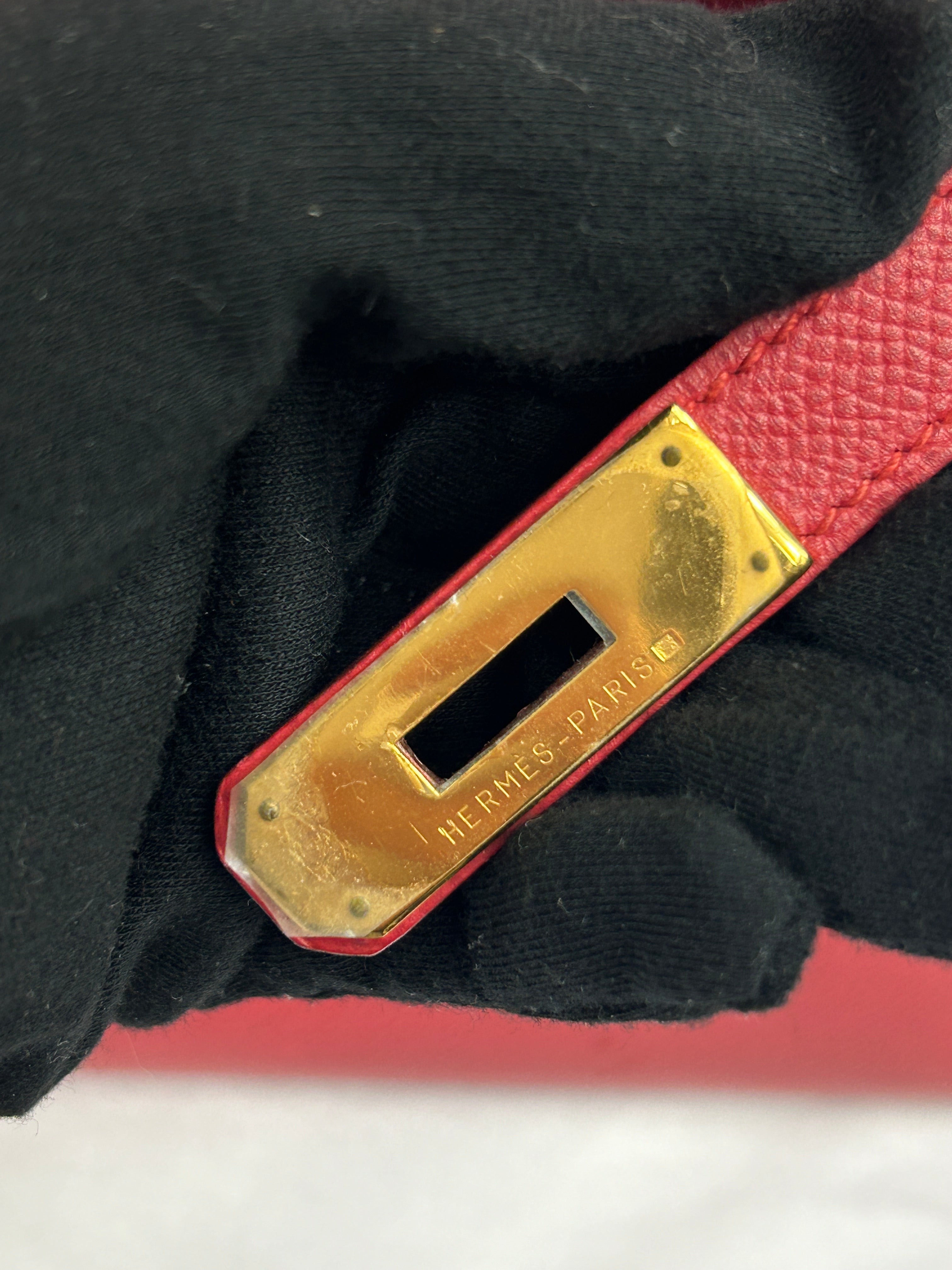 Hermes Rouge Epsom Kelly 32 w/GHW