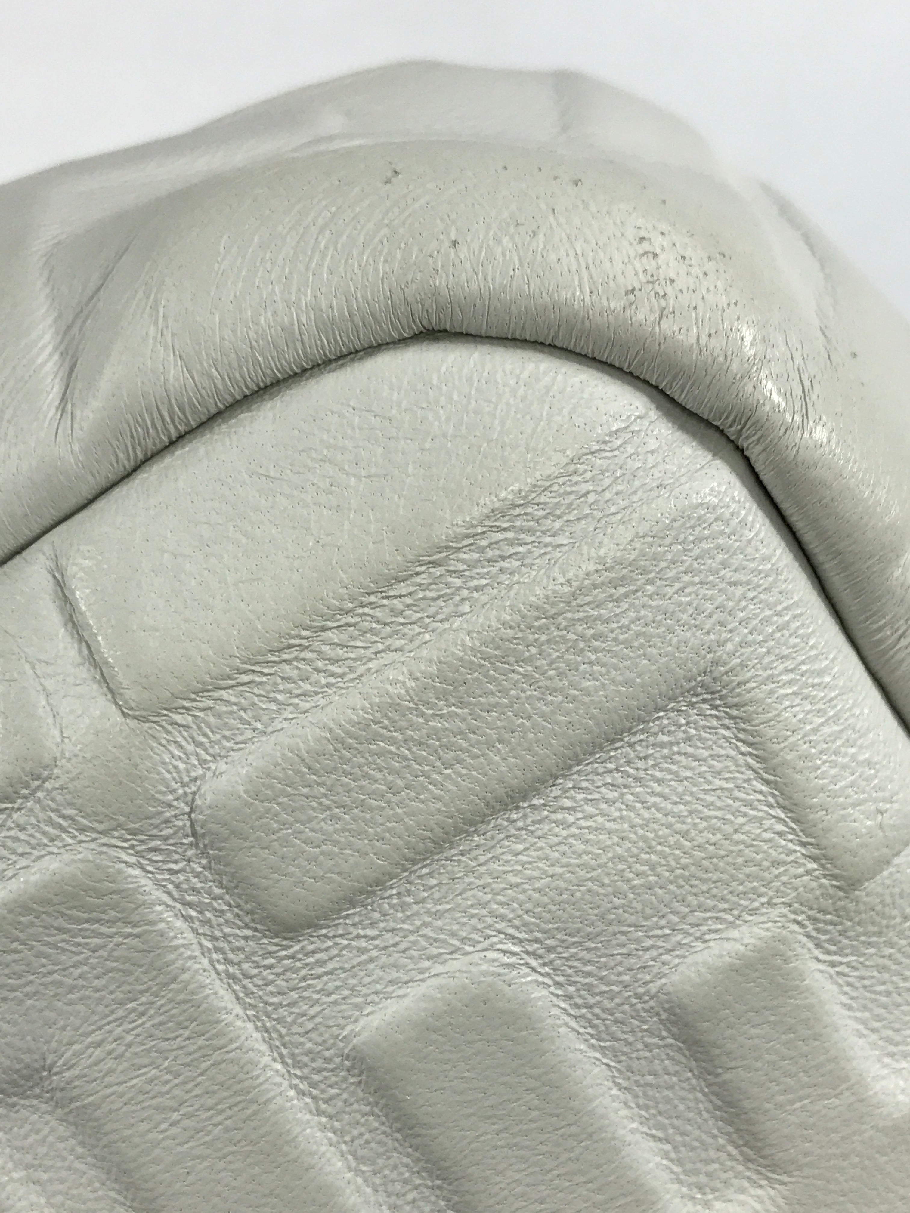 White Leather Medium Baguette Flap Bag W/GHW