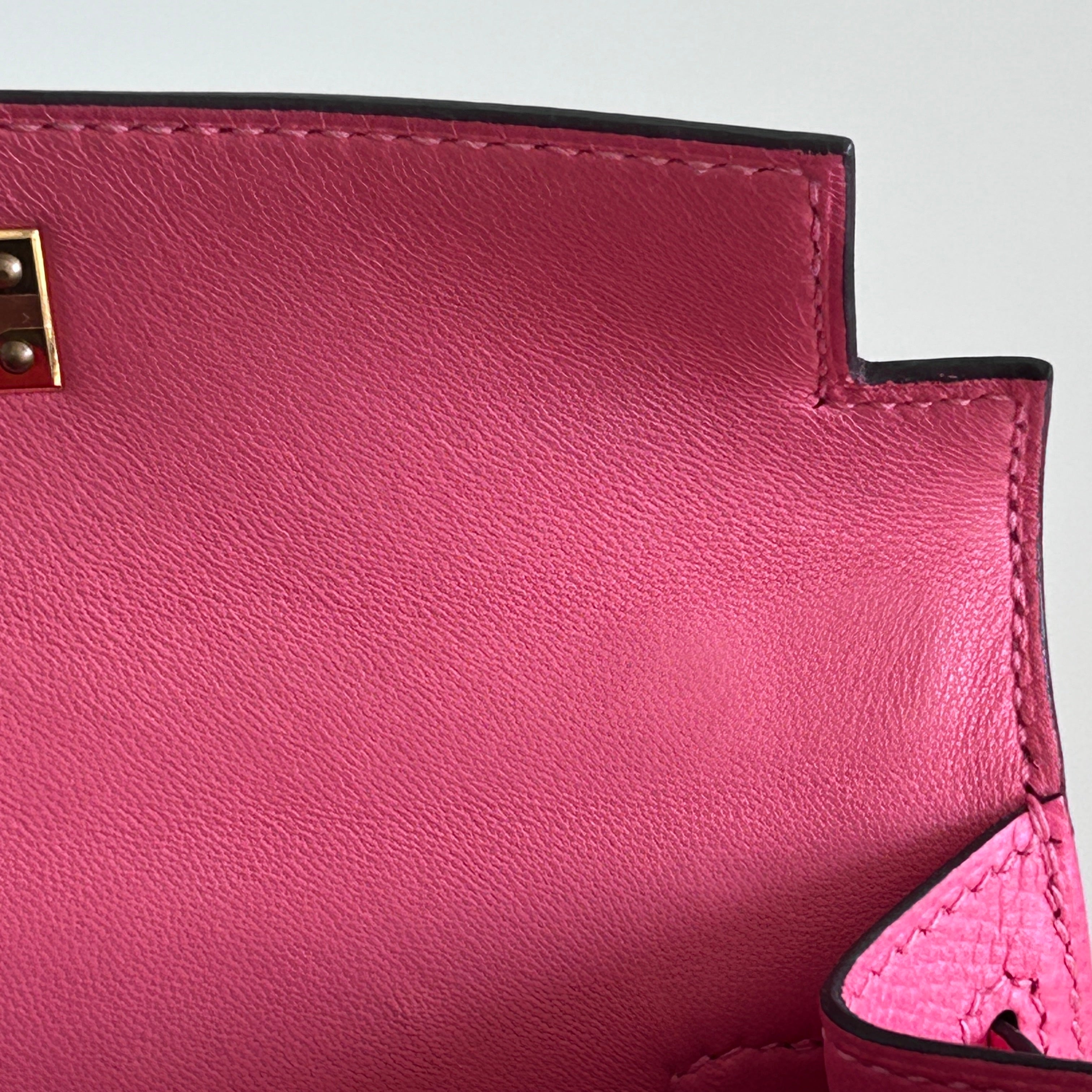 Rose Lipstick Epsom Mini Kelly w/GHW