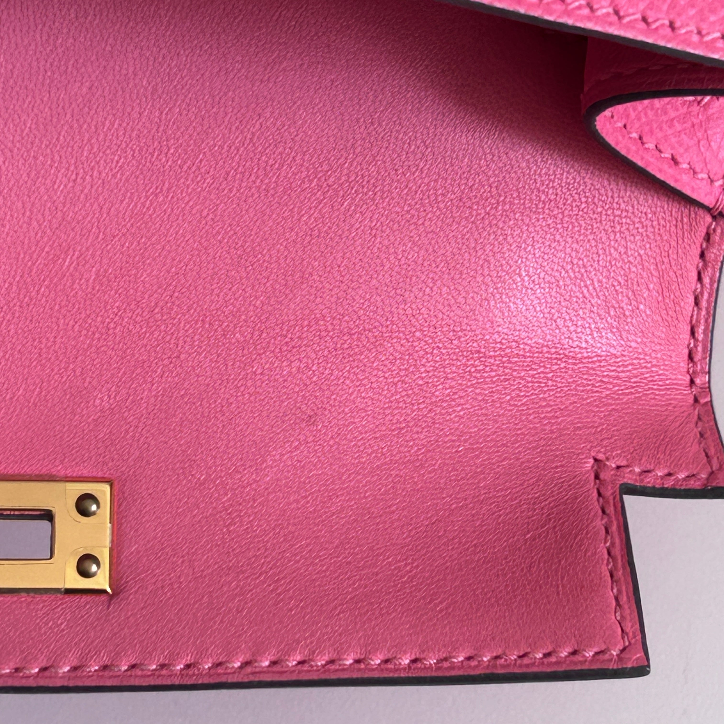 Rose Lipstick Epsom Mini Kelly w/GHW
