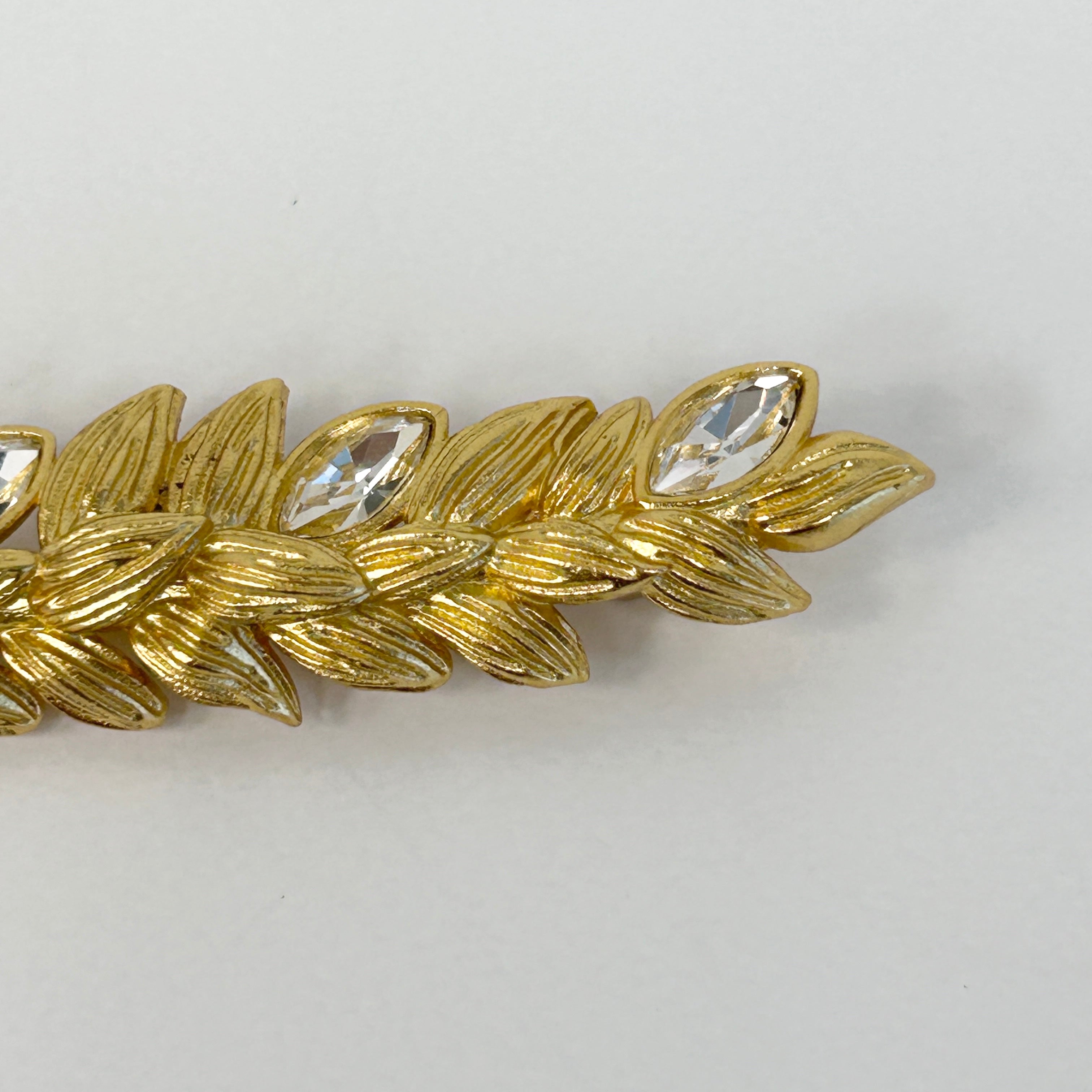 Gold Plated Strass Sparkling Wheat Brooch