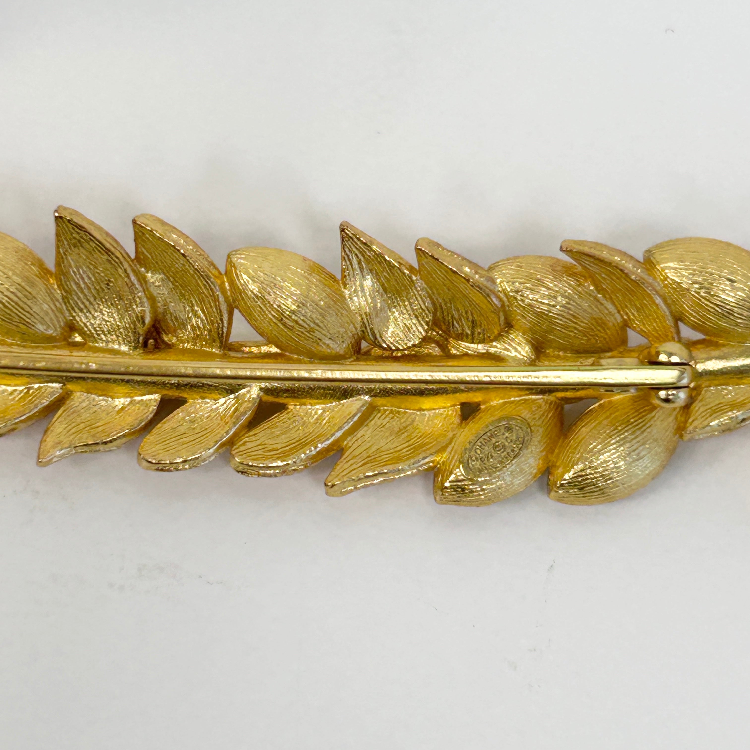 Gold Plated Strass Sparkling Wheat Brooch