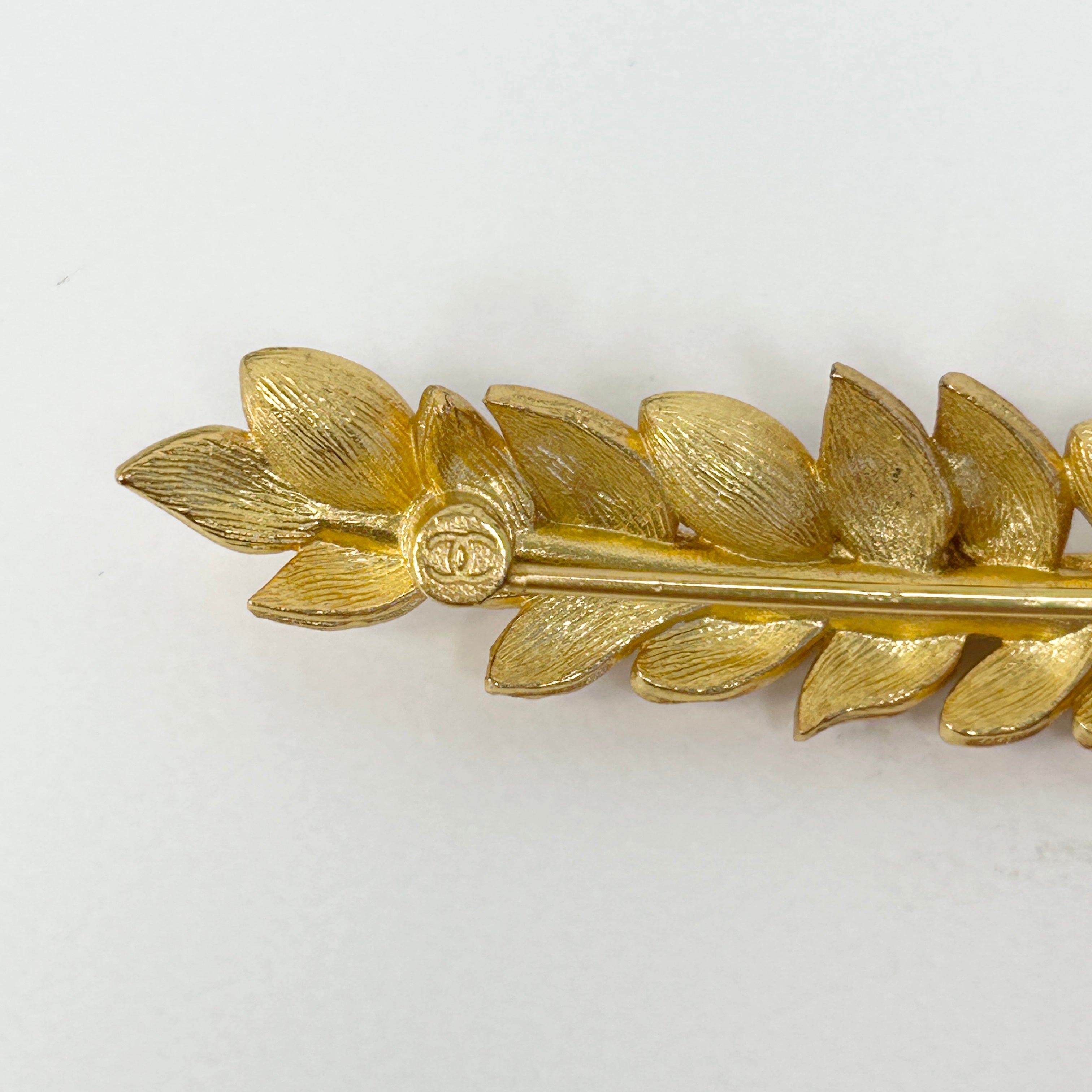 Gold Plated Strass Sparkling Wheat Brooch