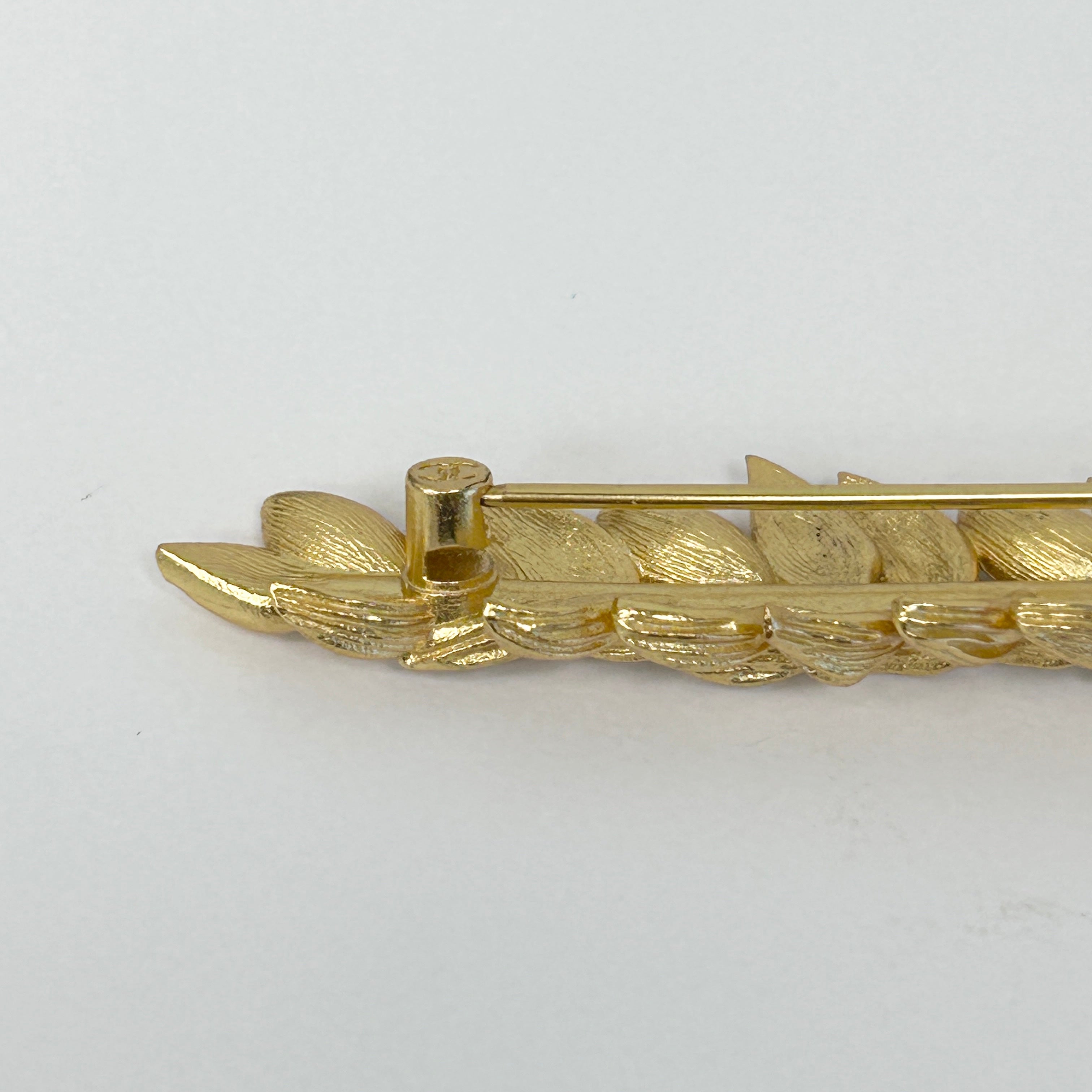 Gold Plated Strass Sparkling Wheat Brooch
