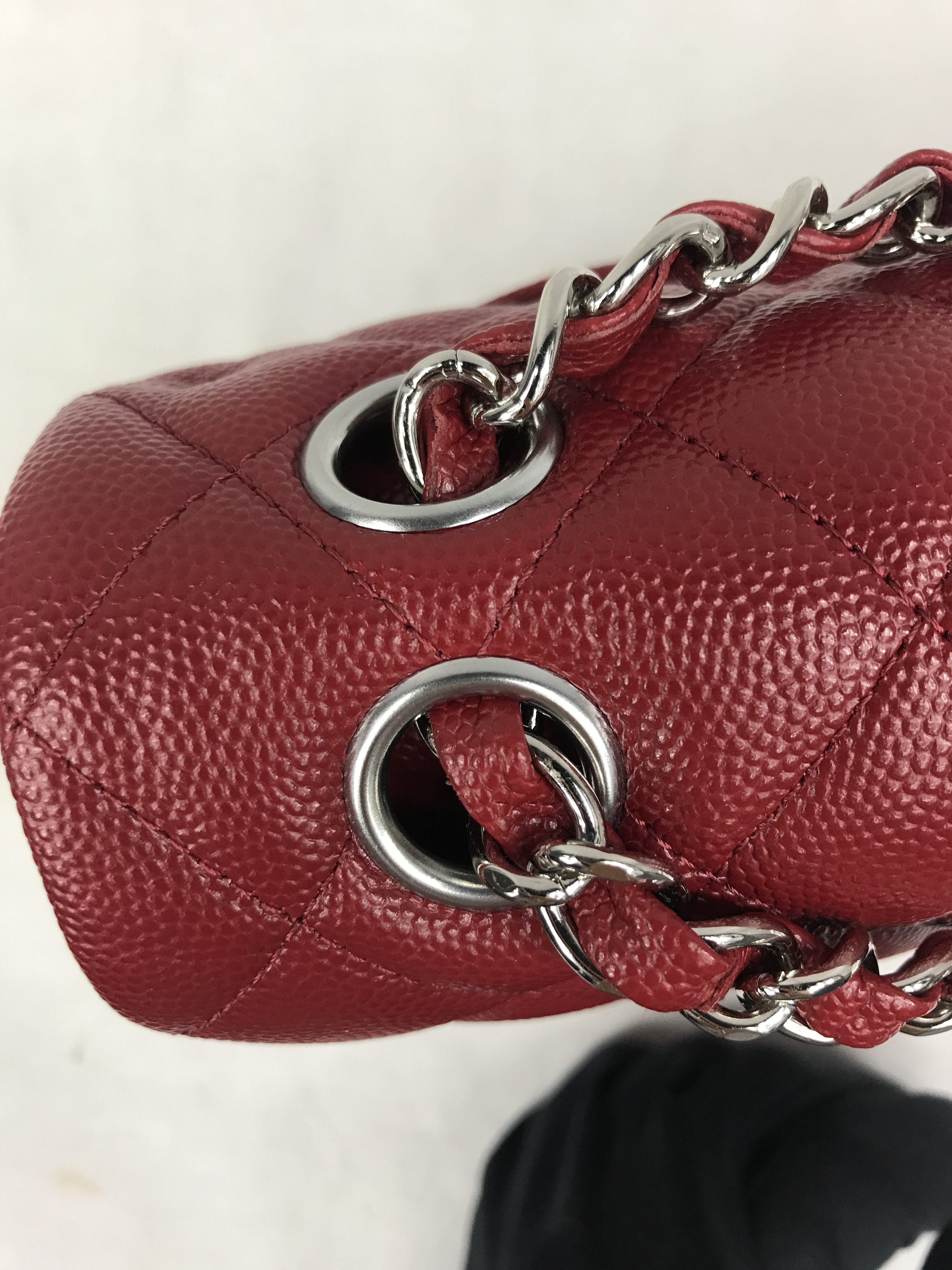 17B Red Caviar Quilted Double Flap Small W/SHW