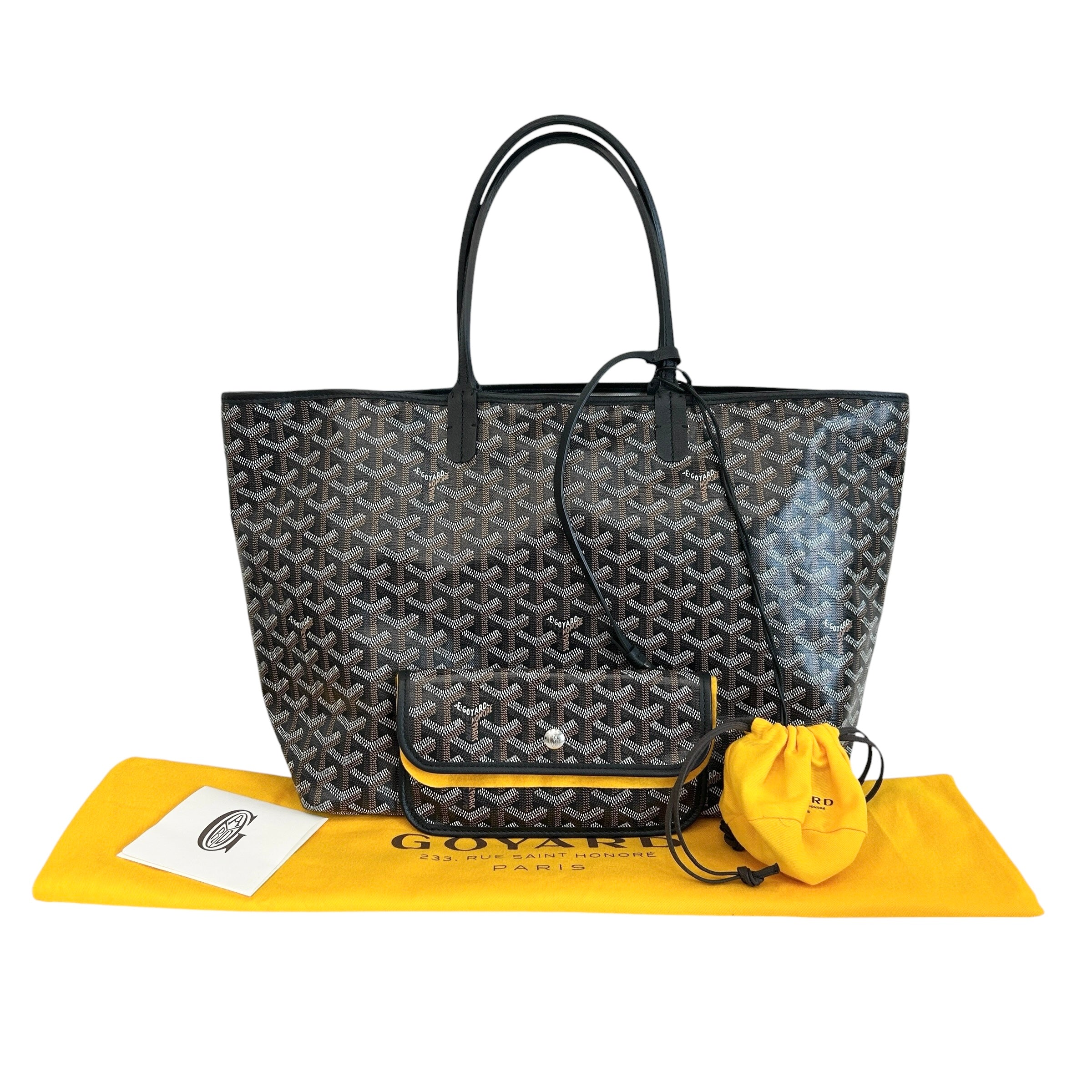 Goyardine Black St. Louis PM Tote Bag w/PHW