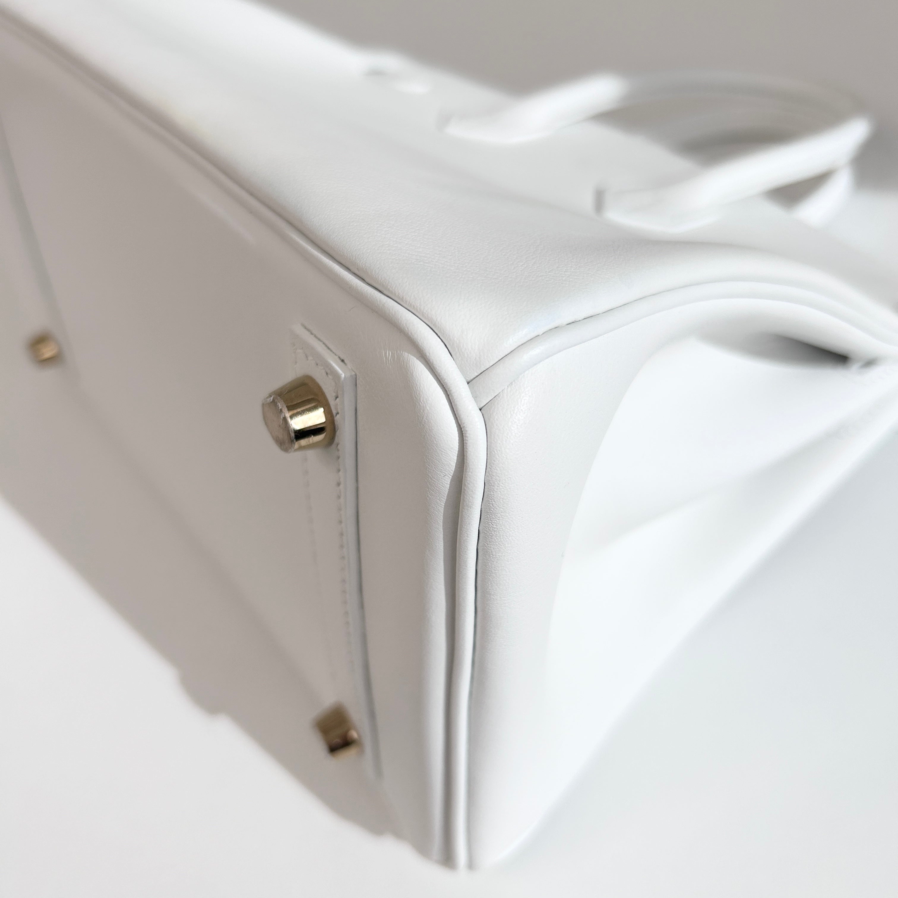 White Swift Leather 25 Birkin Bag w/GHW