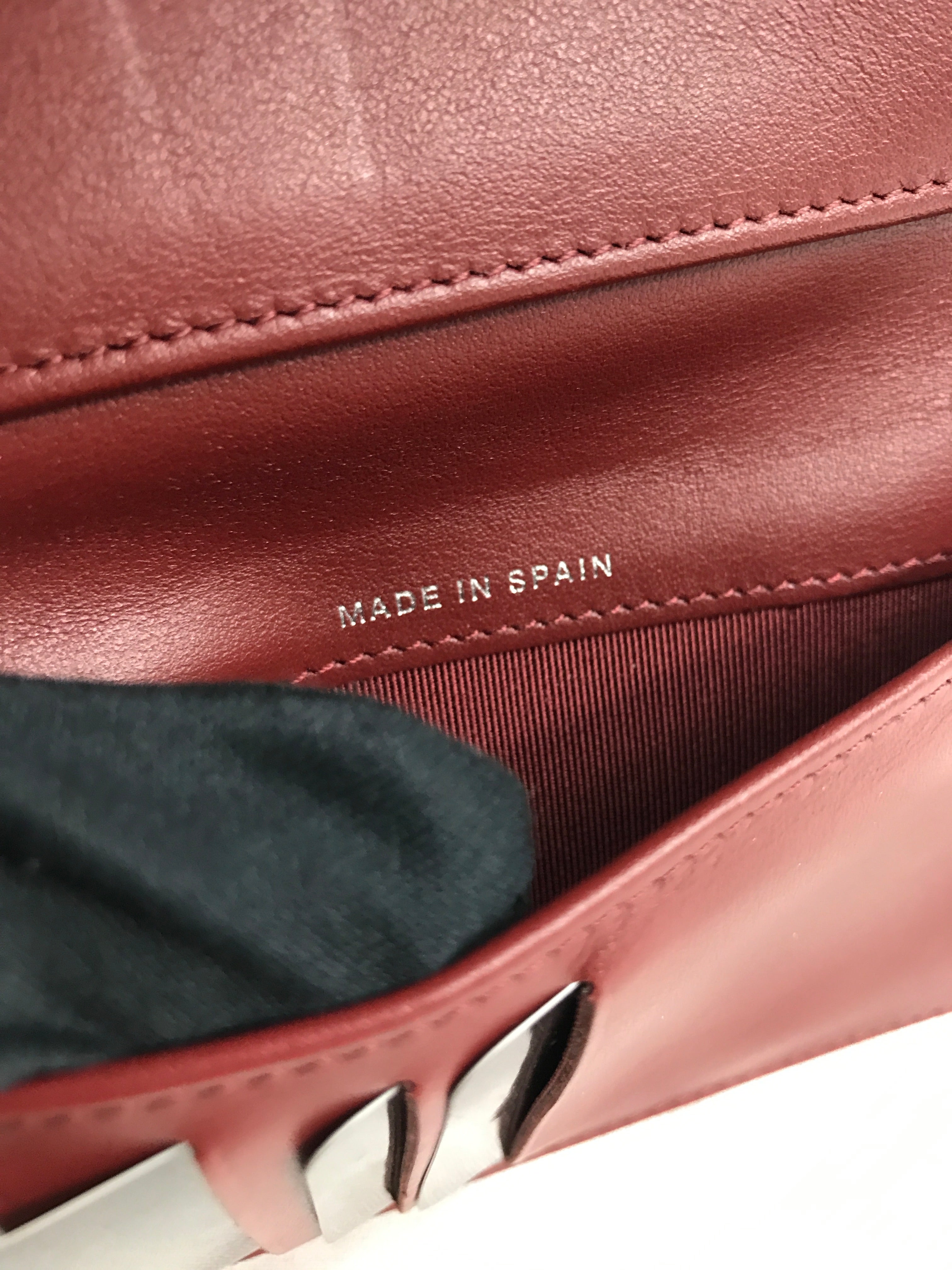 Burgundy Caviar Quilted Medium Flap Wallet w/SHW