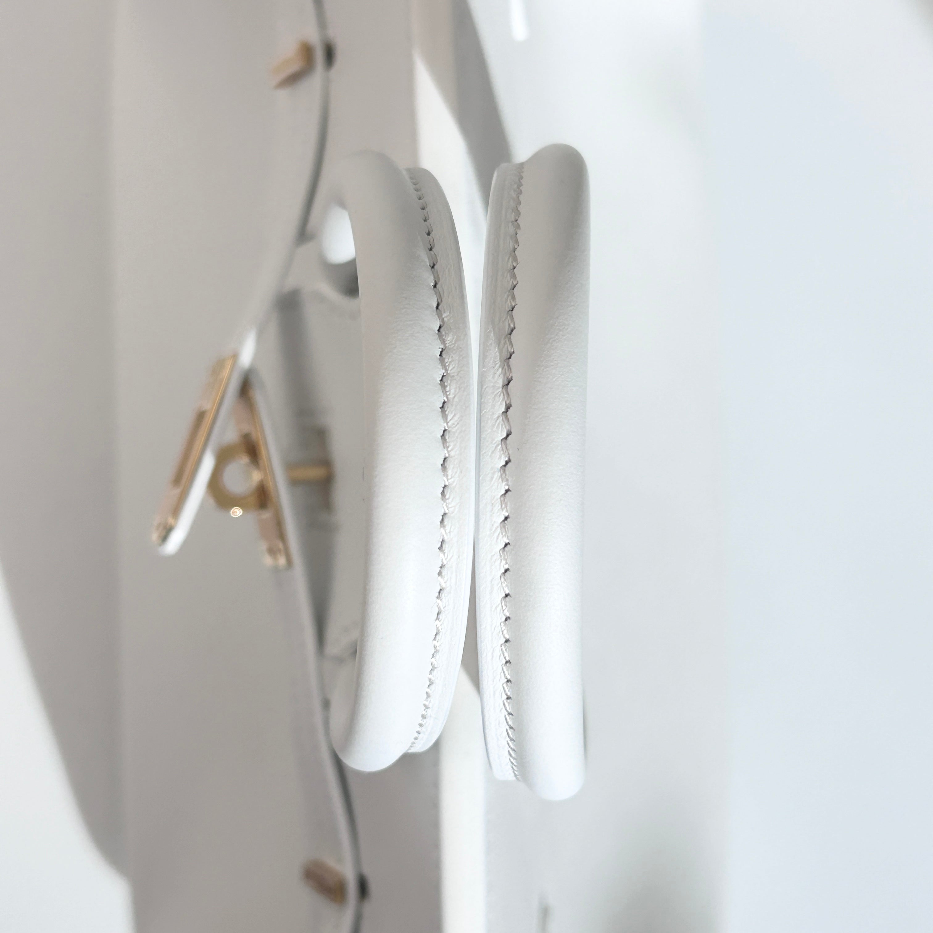 White Swift Leather 25 Birkin Bag w/GHW