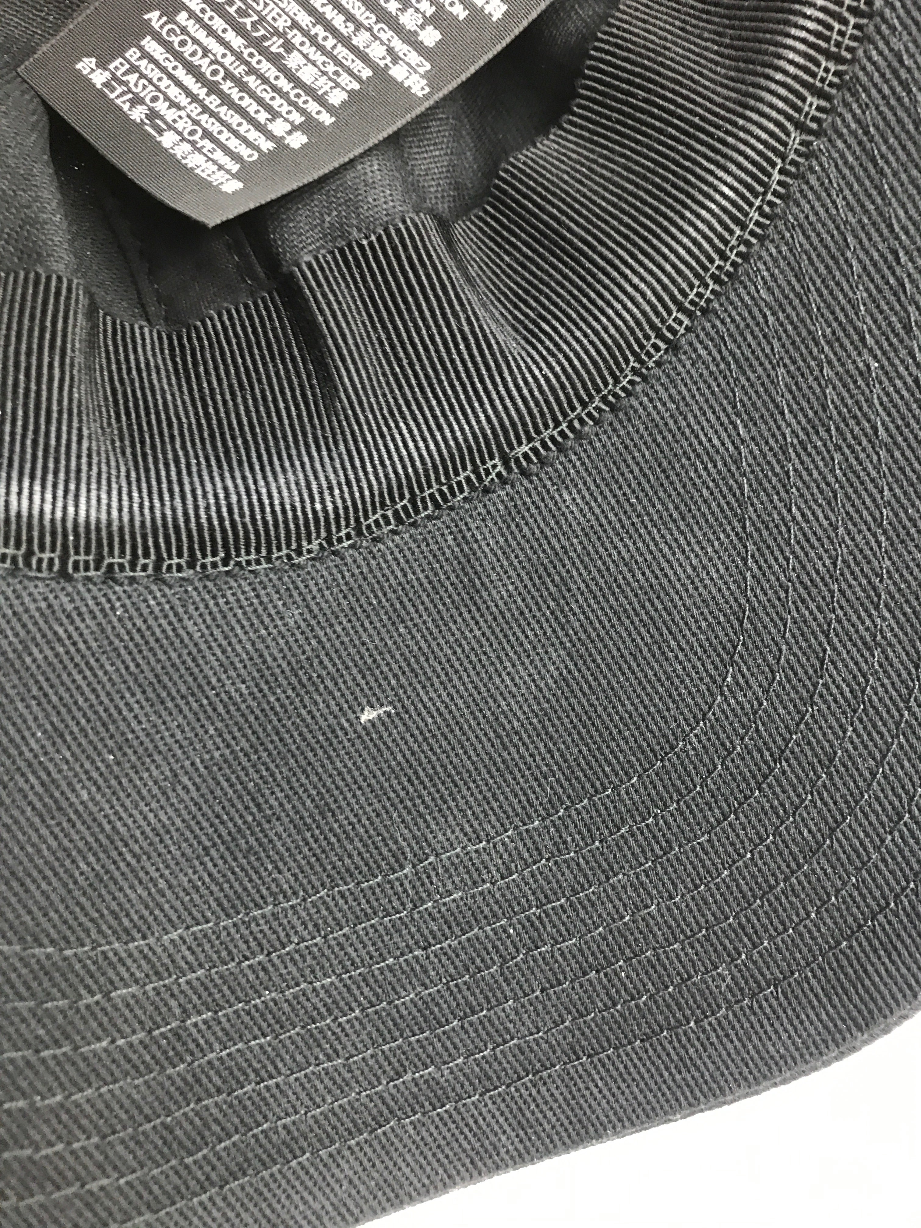 Black Cotton Logo Print Baseball Cap