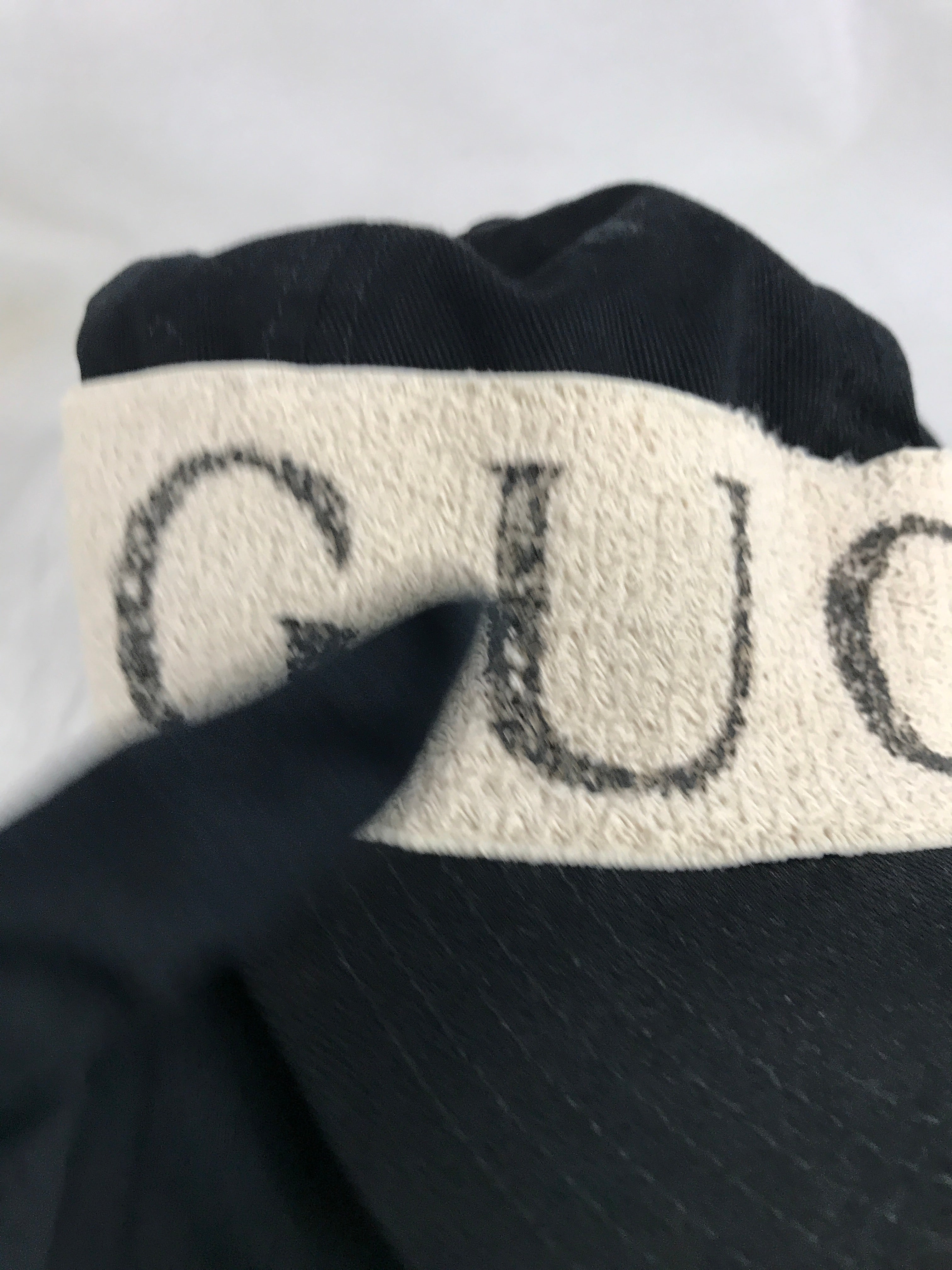 Black Cotton Logo Print Baseball Cap
