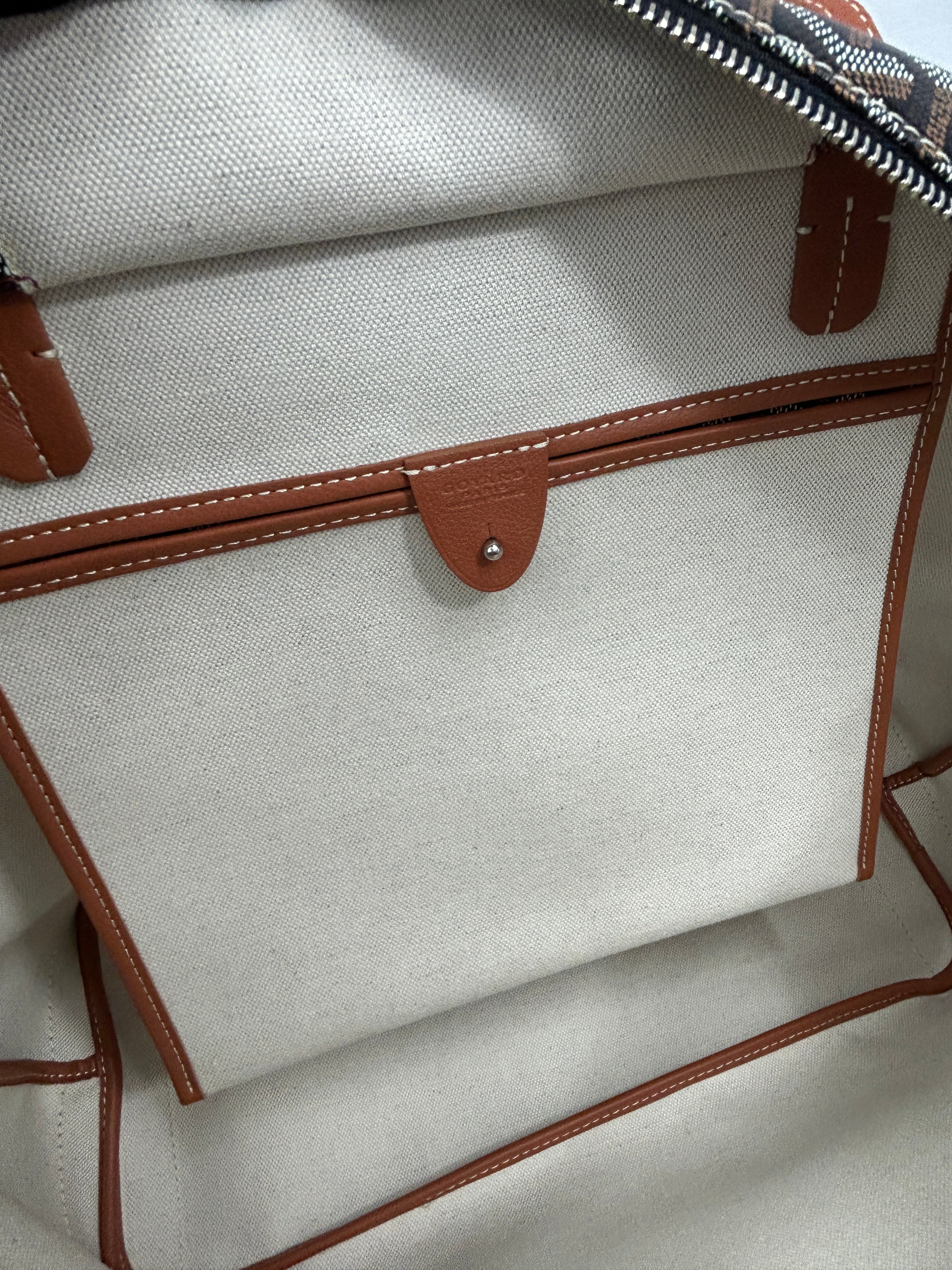 Goyardine Coated Canvas Black/Tan and Chevroches Calfskin leather Artois Tote Bag