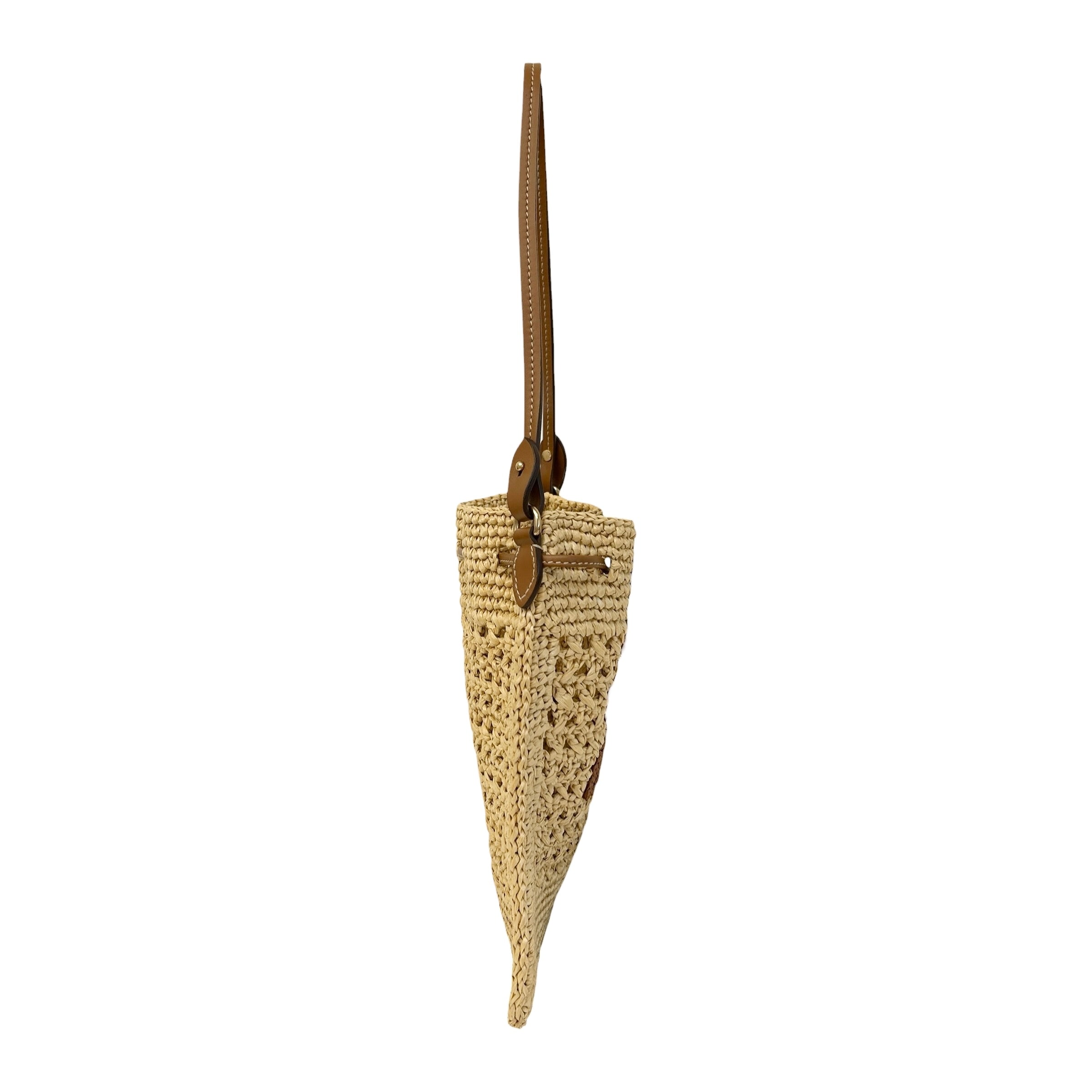 Raffia Crochet Drawstring Pouch