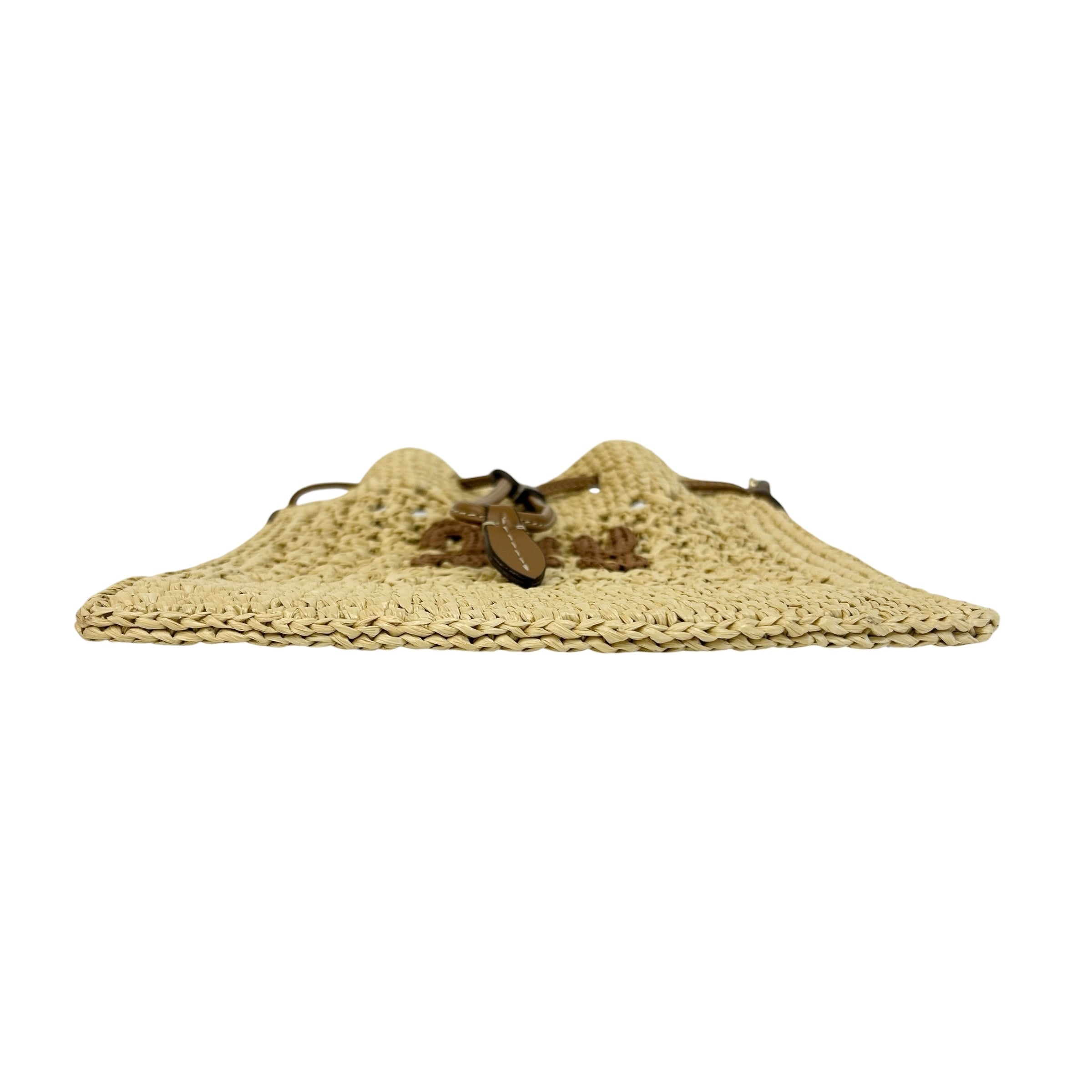 Raffia Crochet Drawstring Pouch