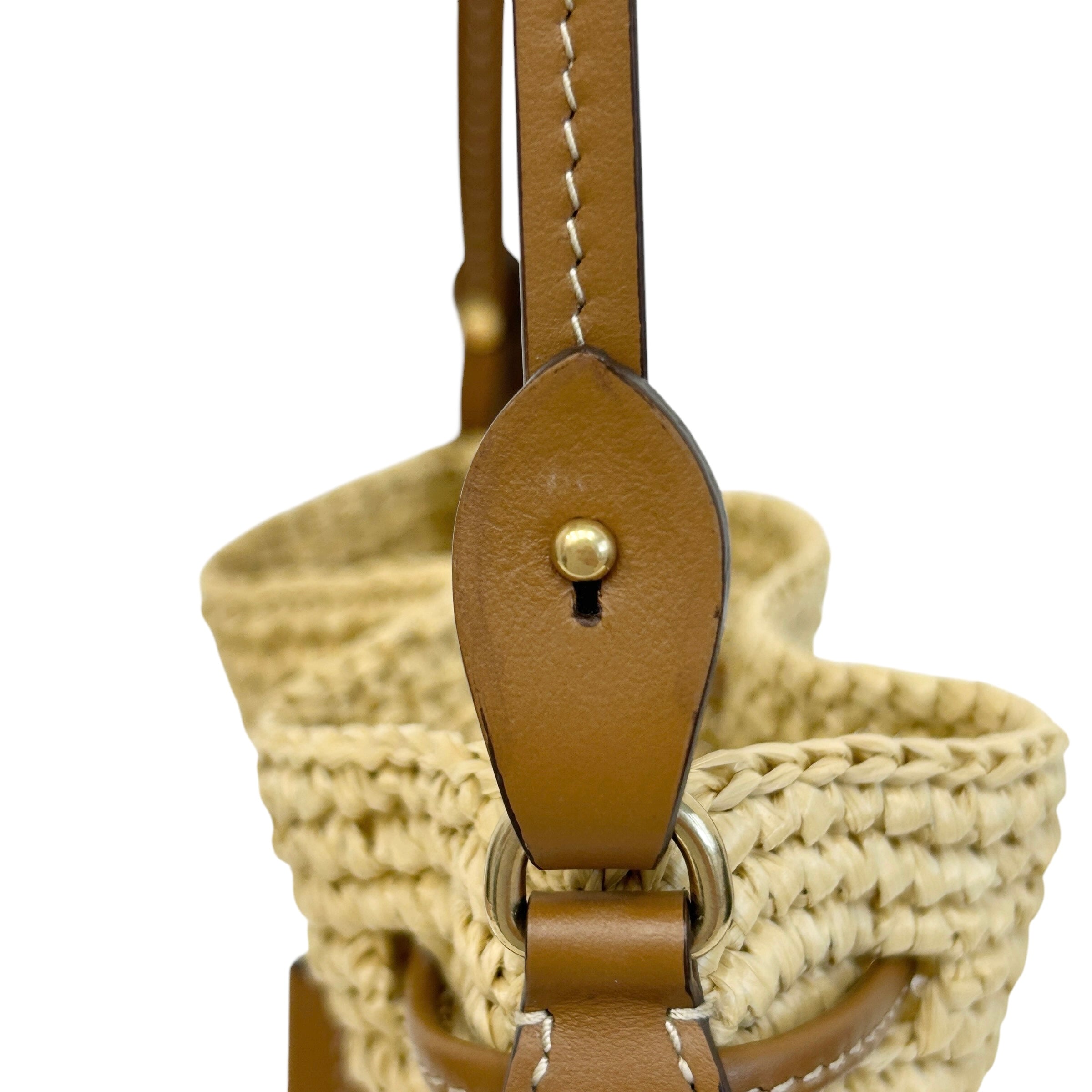 Raffia Crochet Drawstring Pouch