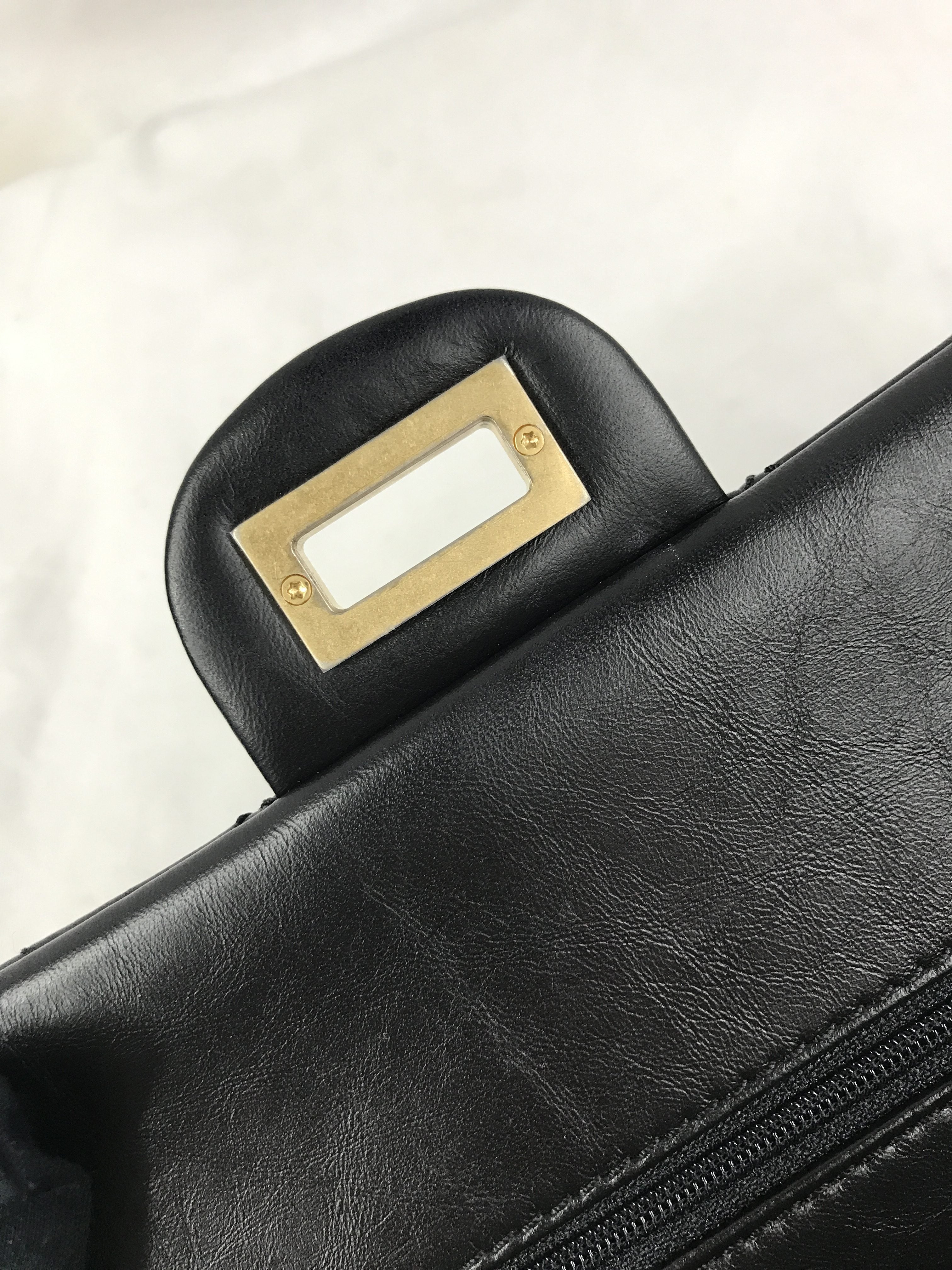 225 Black Quilted Crinkled Aged Calfskin Small Reissue W/AGHW