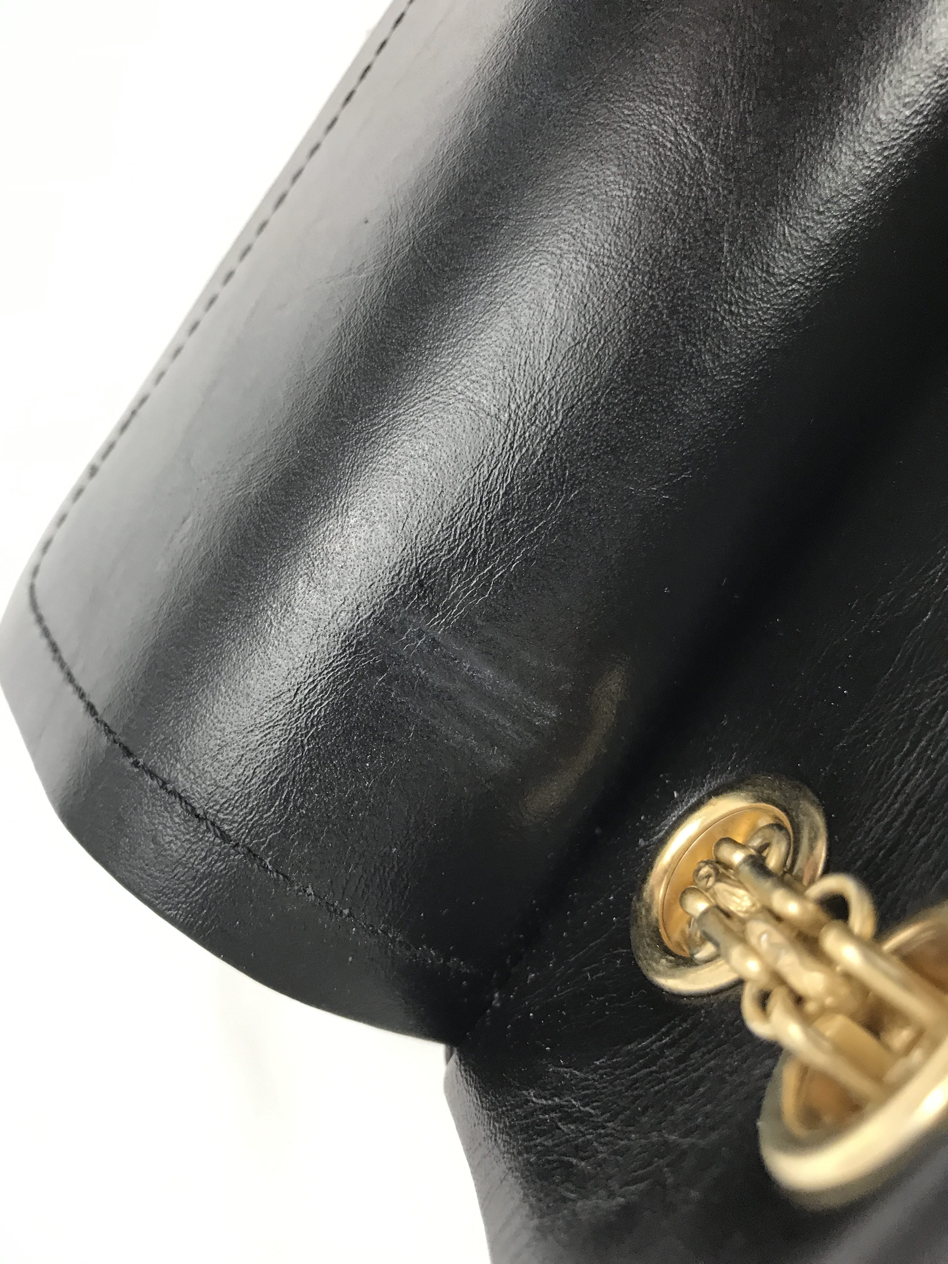 225 Black Quilted Crinkled Aged Calfskin Small Reissue W/AGHW