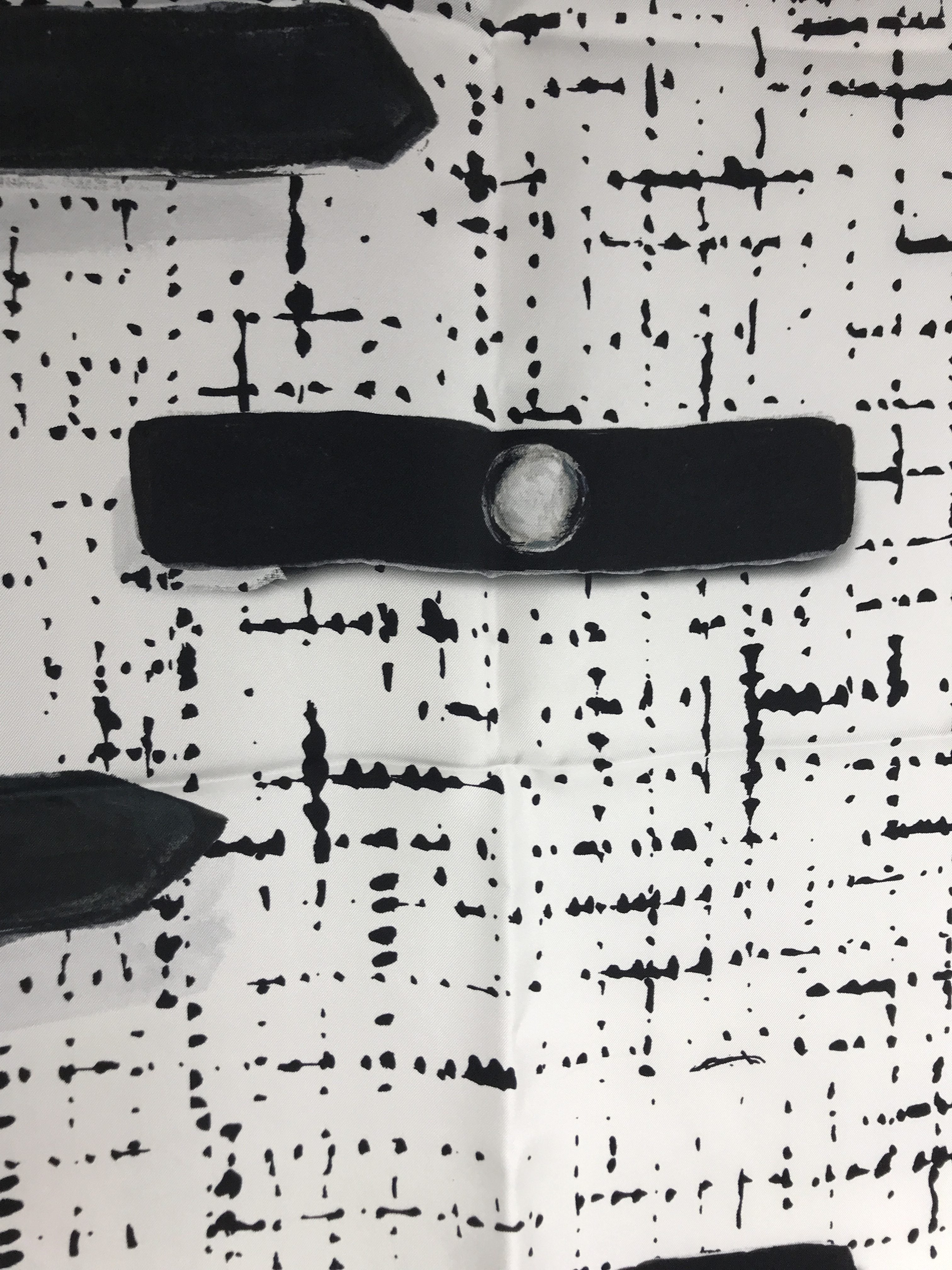 Chanel Black/White Silk Scarf