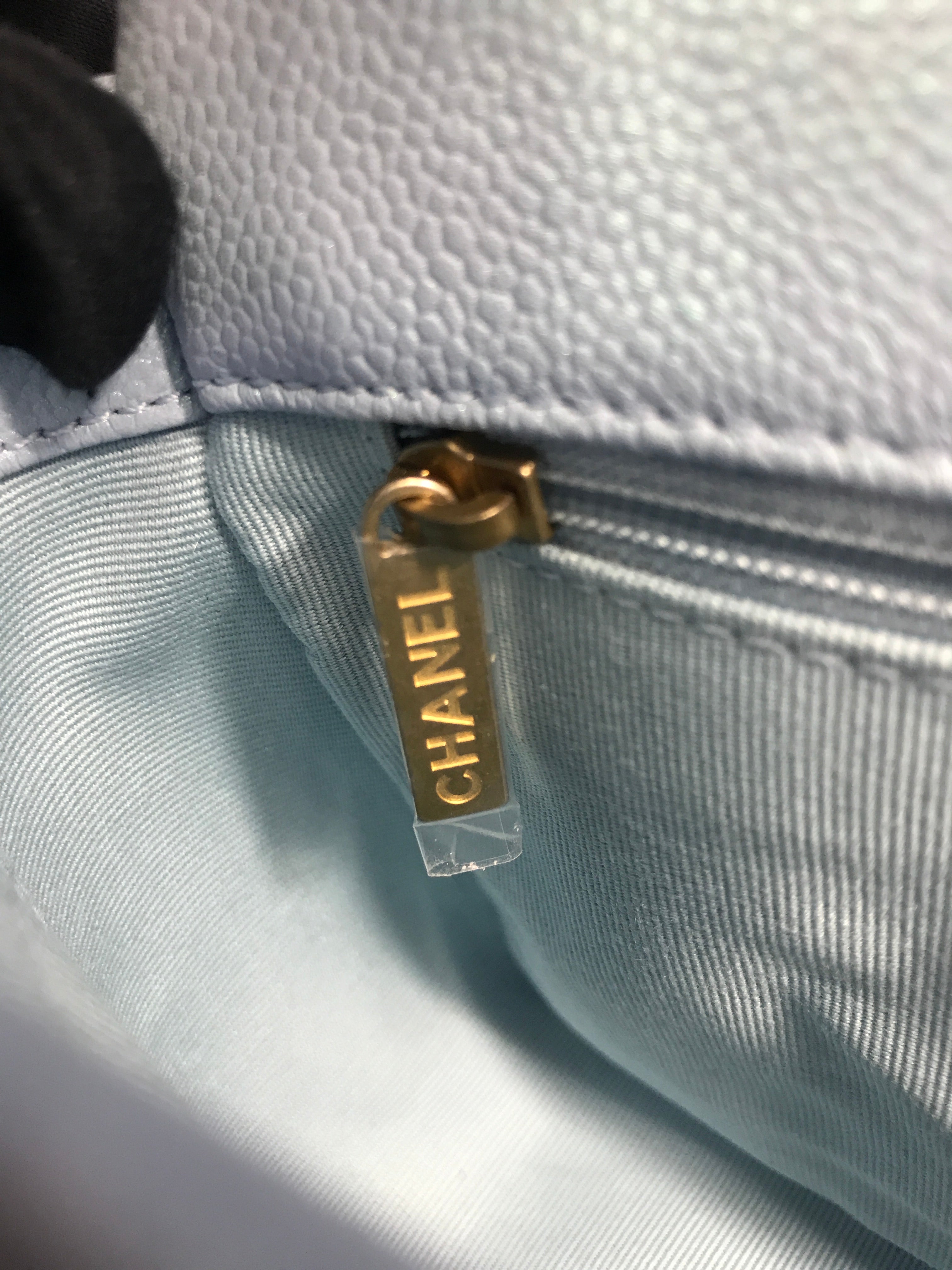 Quilted Caviar Ice Blue 21K Iridescent Mini Square W/AGHW