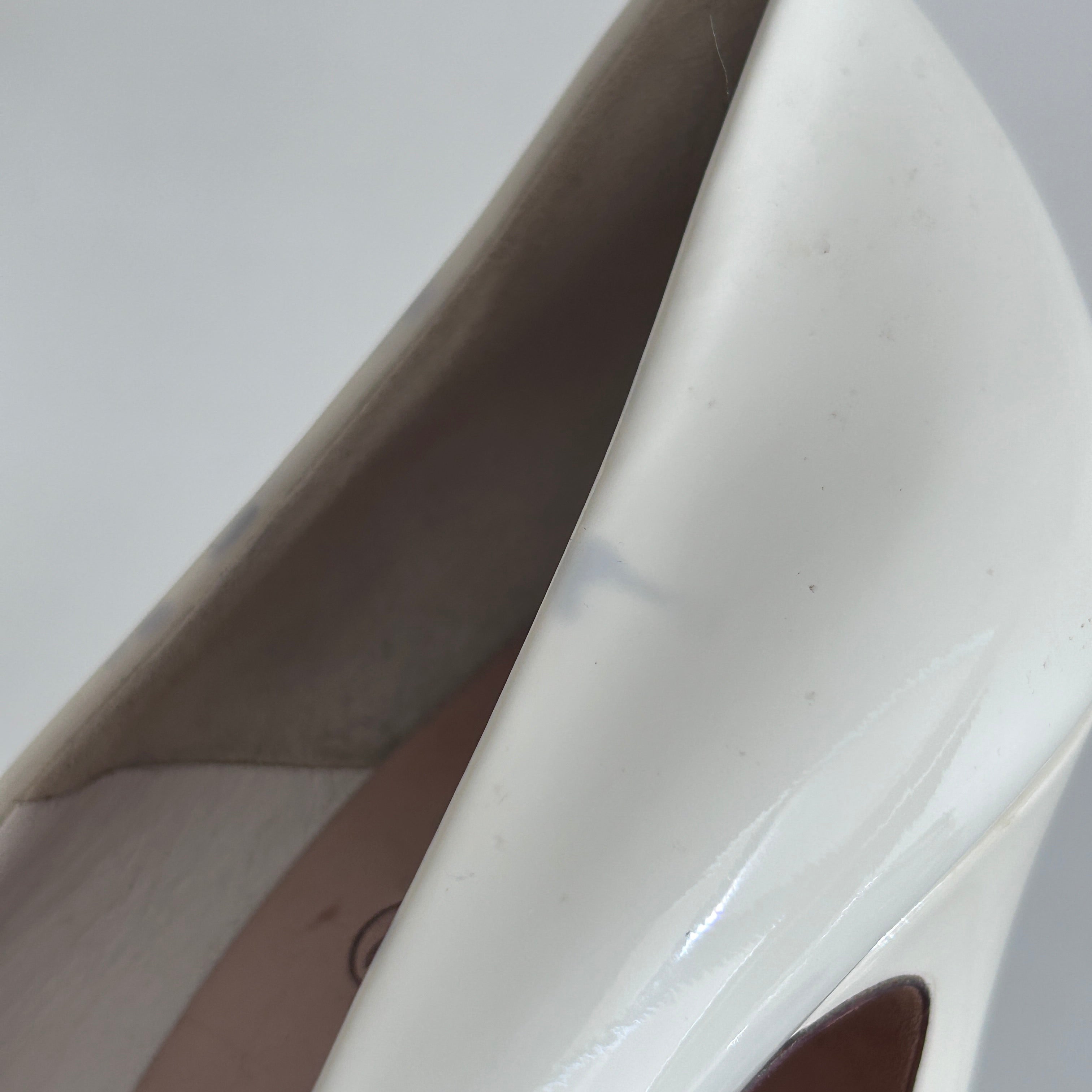 White/Black Patent Leather CC Cap Toe Platform Pumps