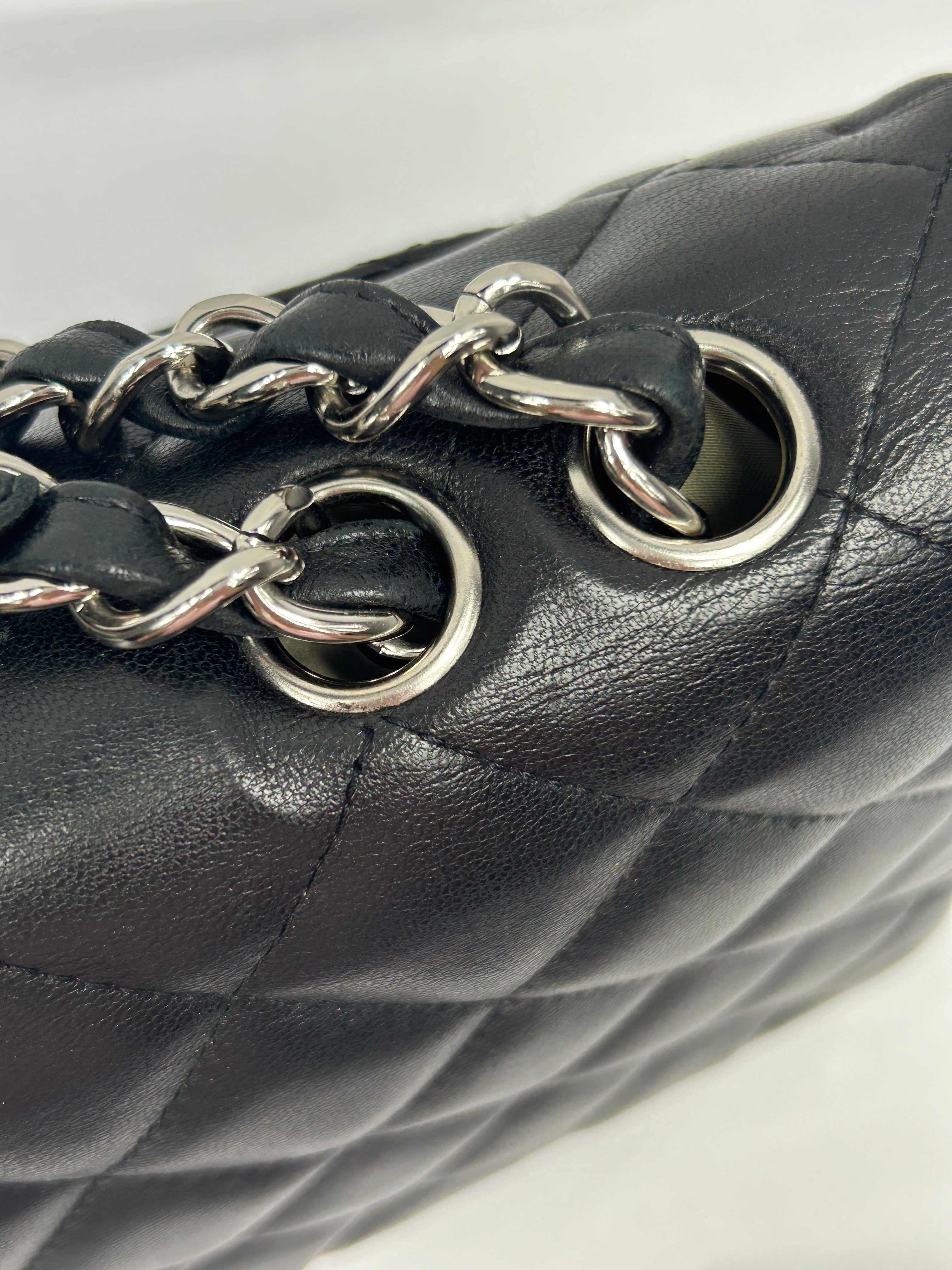 Black Quilted Lambskin Single Flap Classic Jumbo w/SHW